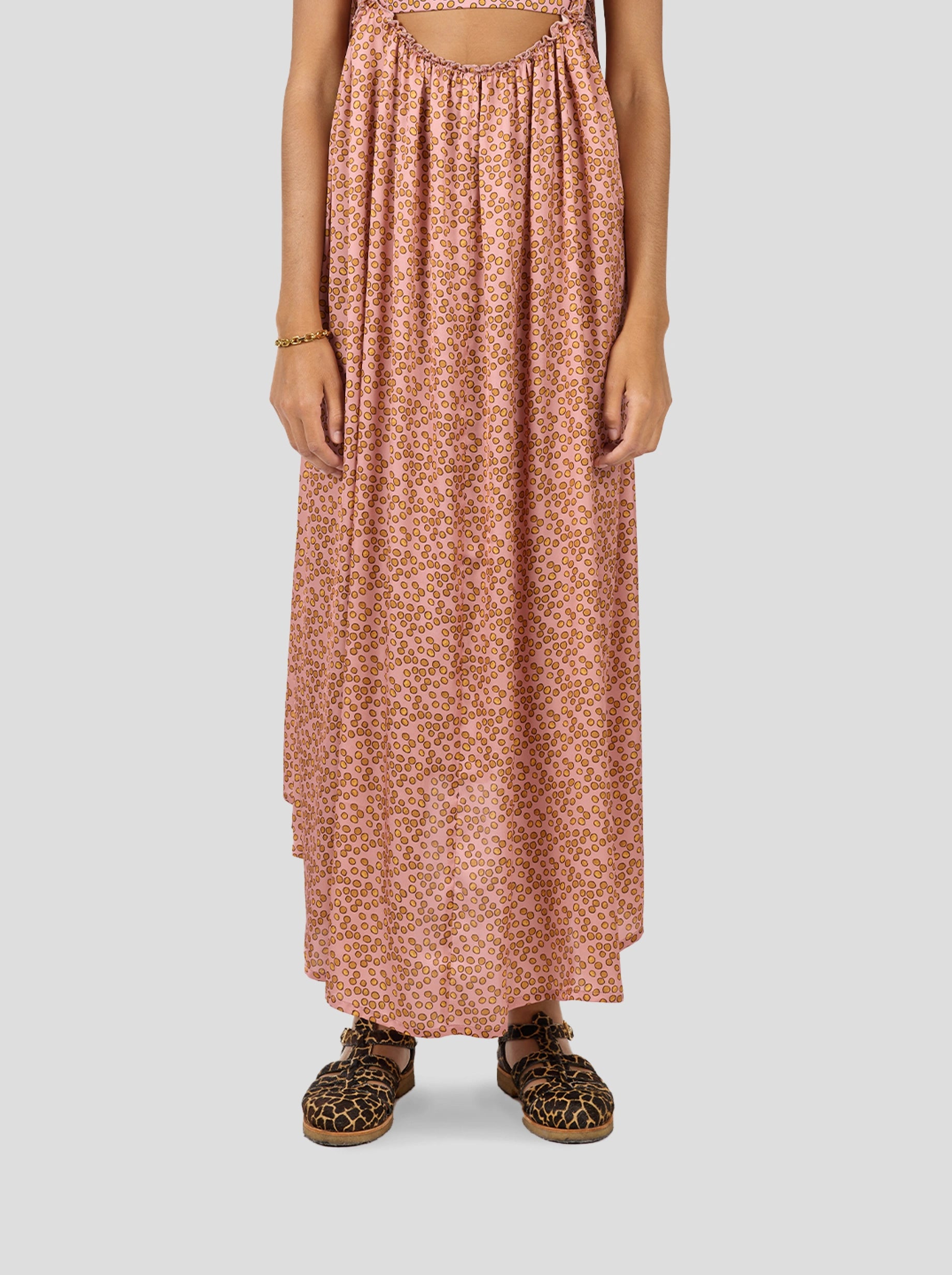 Louie Skirt in Canyon Clay Messy Dots Print