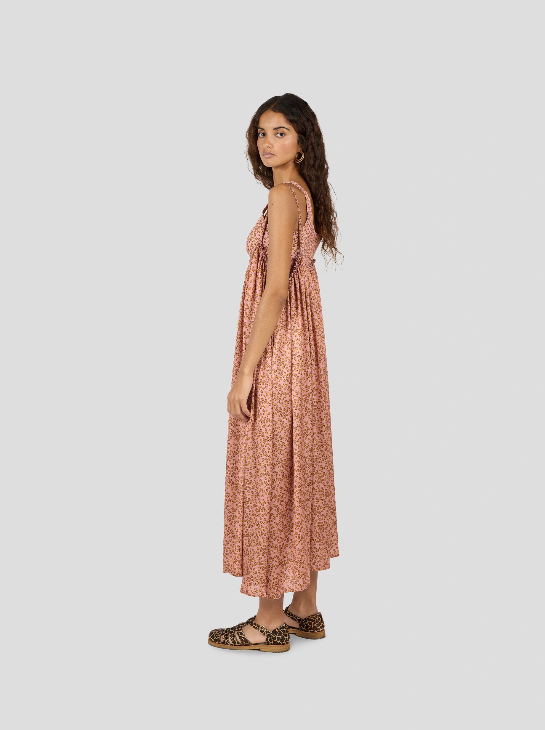 Louie Skirt in Canyon Clay Messy Dots Print