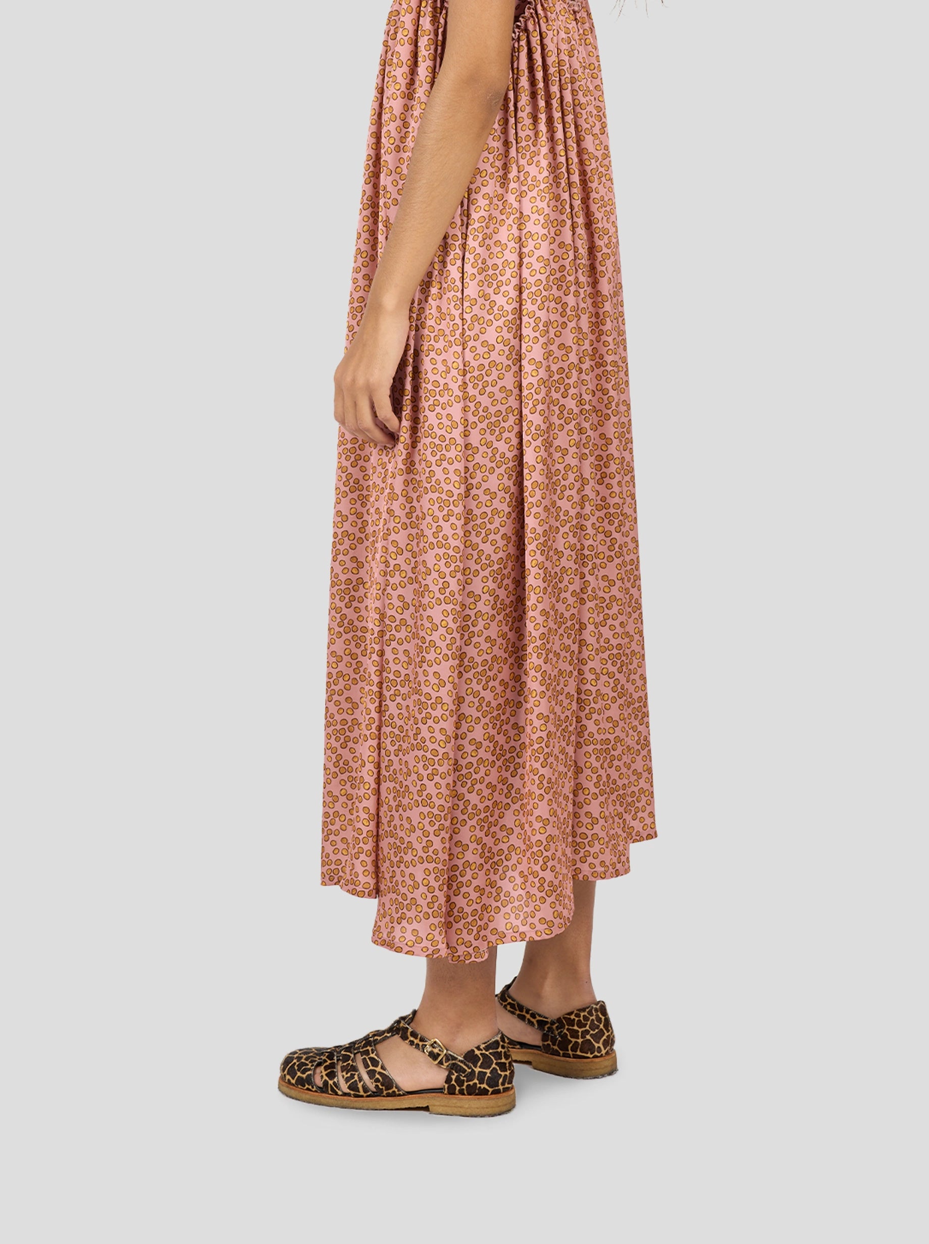 Louie Skirt in Canyon Clay Messy Dots Print