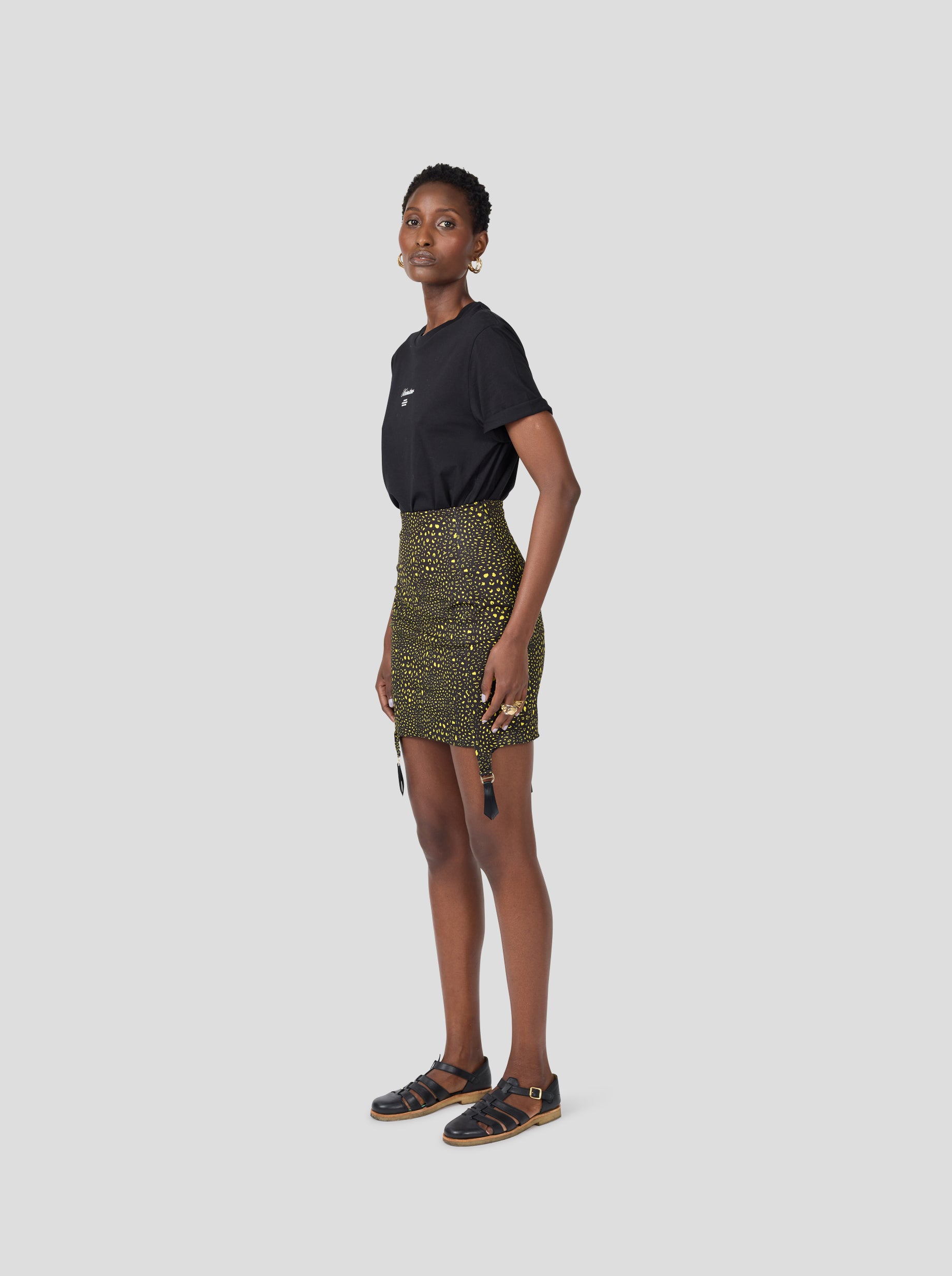 Louma skirt in Black Leopard OEKO-TEX Active