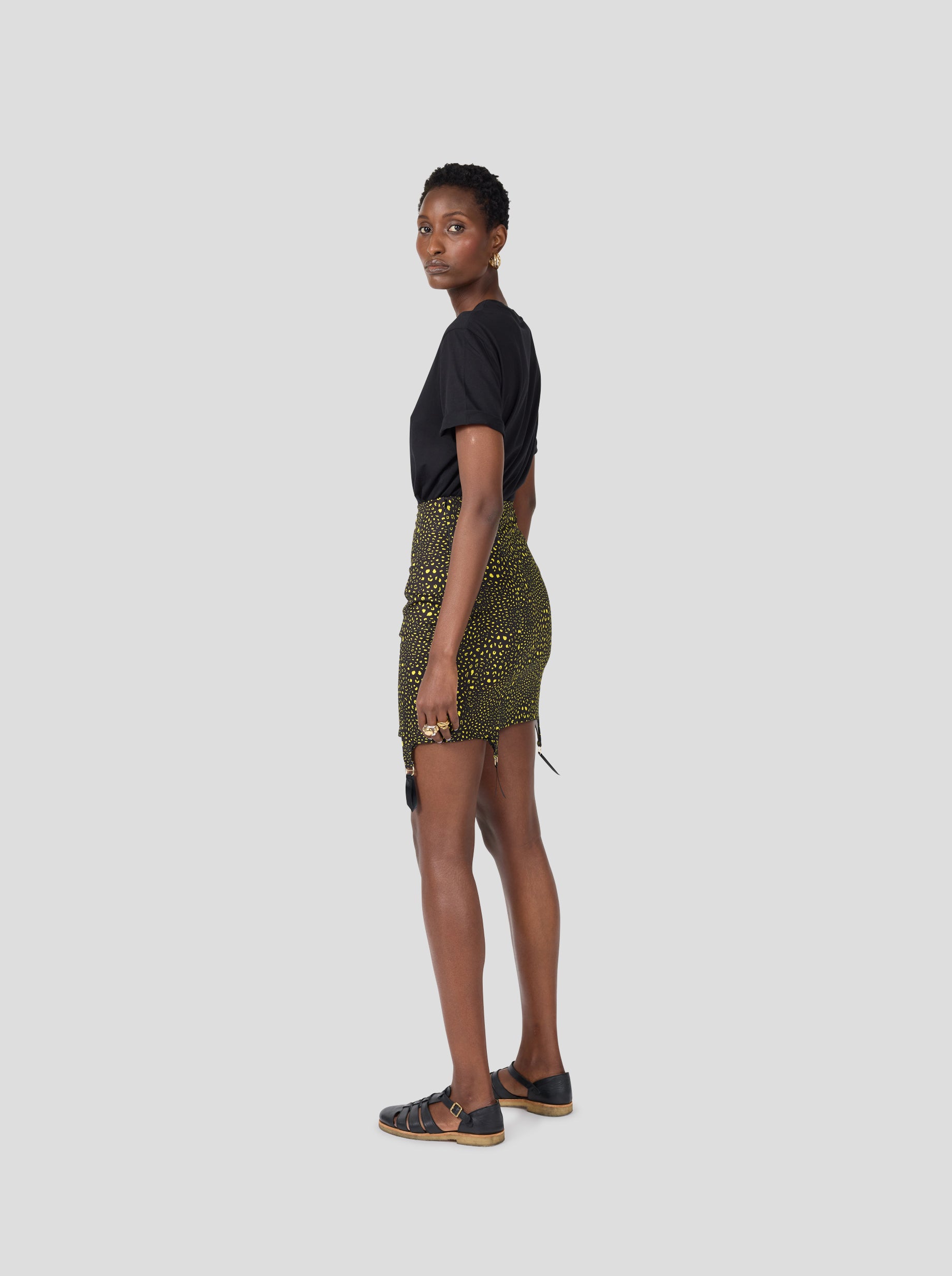 Louma skirt in Black Leopard OEKO-TEX Active