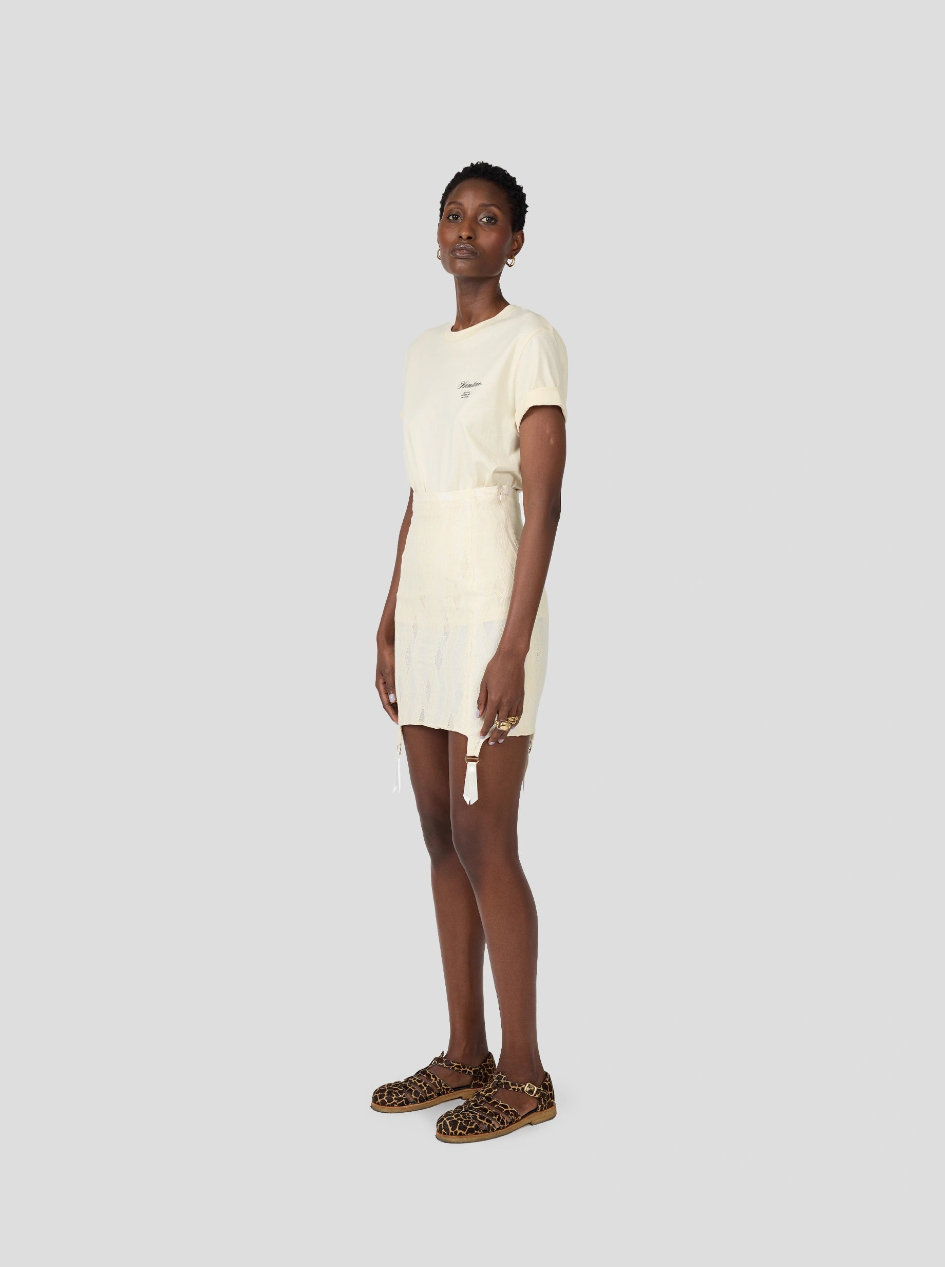 Louma Skirt In Cream Openwork Lace