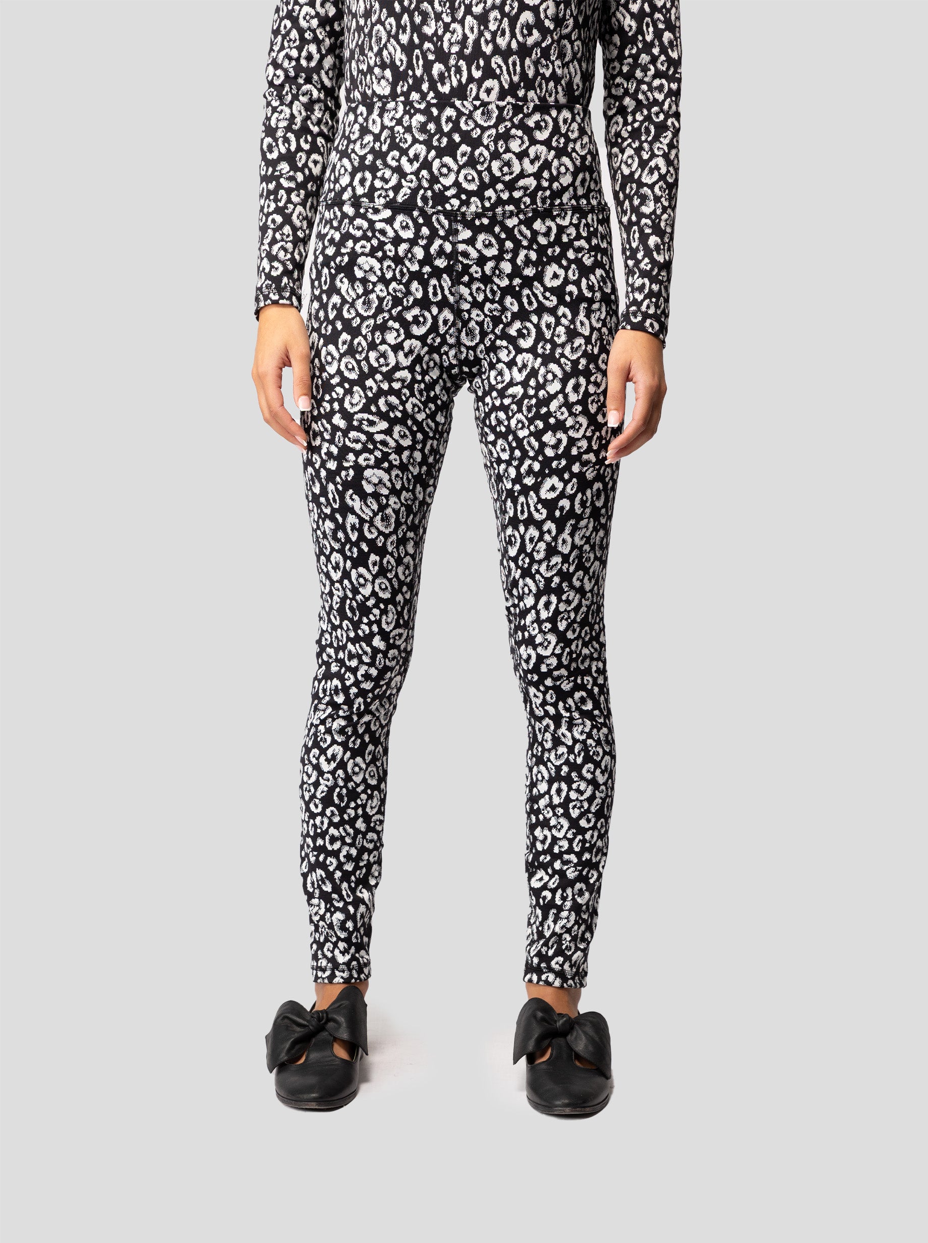 Legging Glue in black & white Leopard jersey