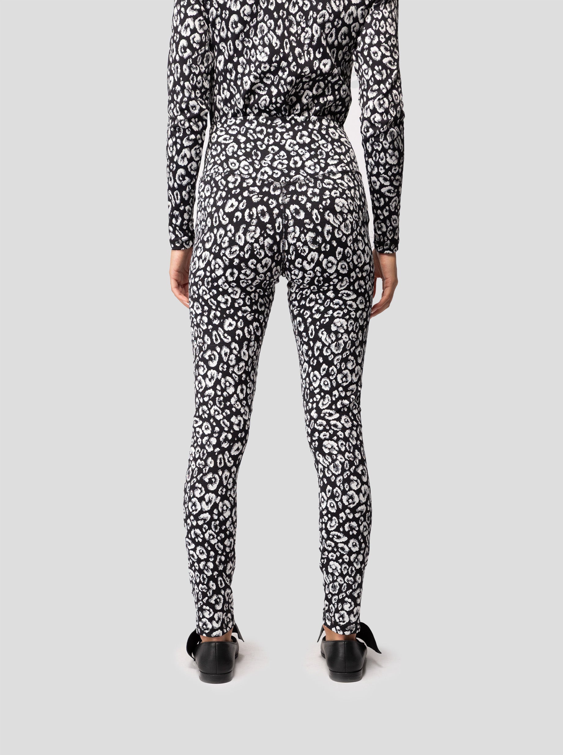 Legging Glue in black & white Leopard jersey