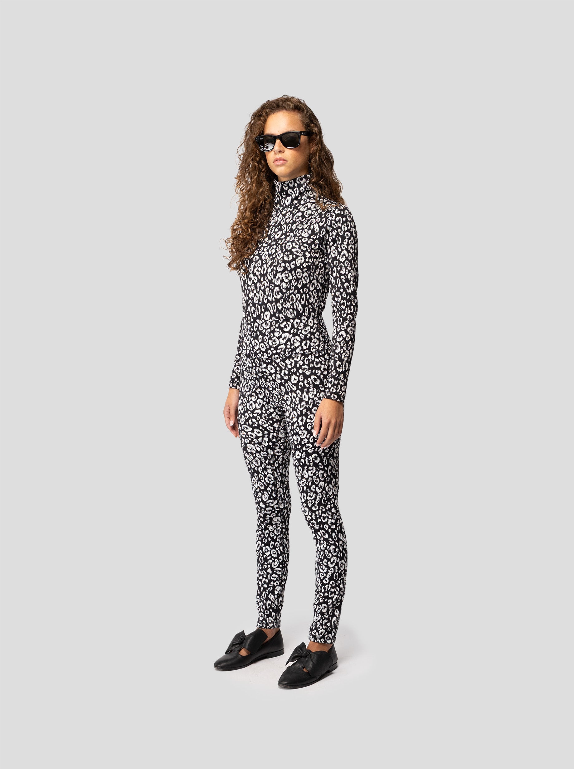 Legging Glue in black & white Leopard jersey
