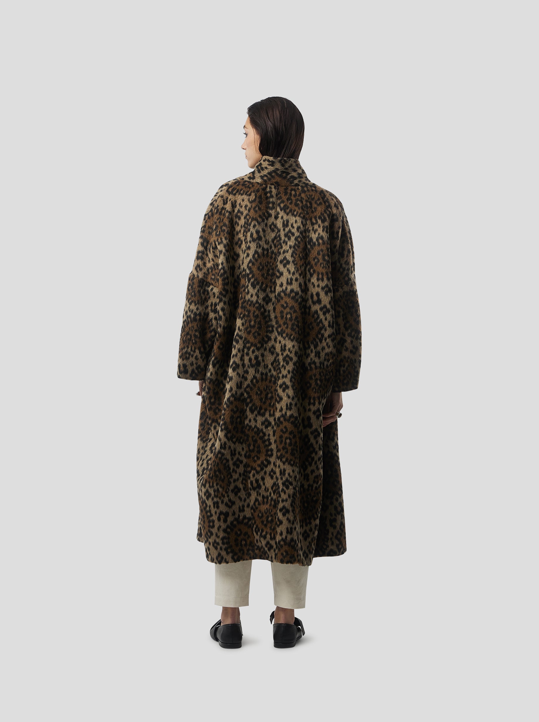 Eren Coat in Muffled Wool Leopard