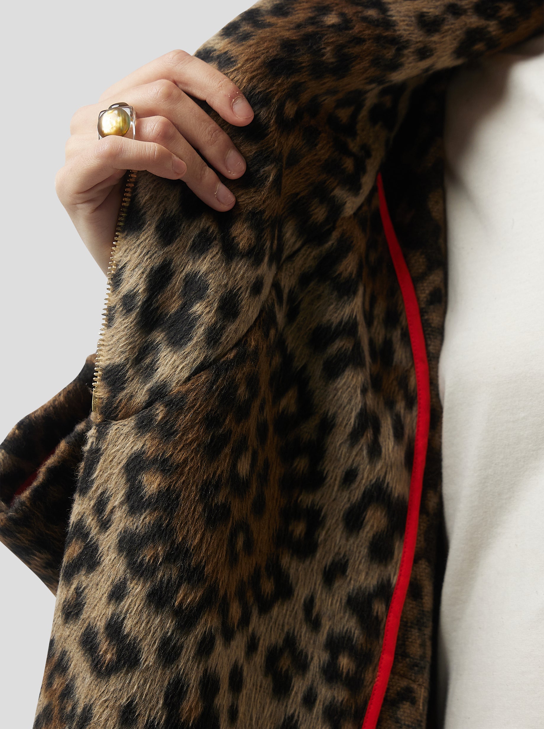 Eren Coat in Muffled Wool Leopard