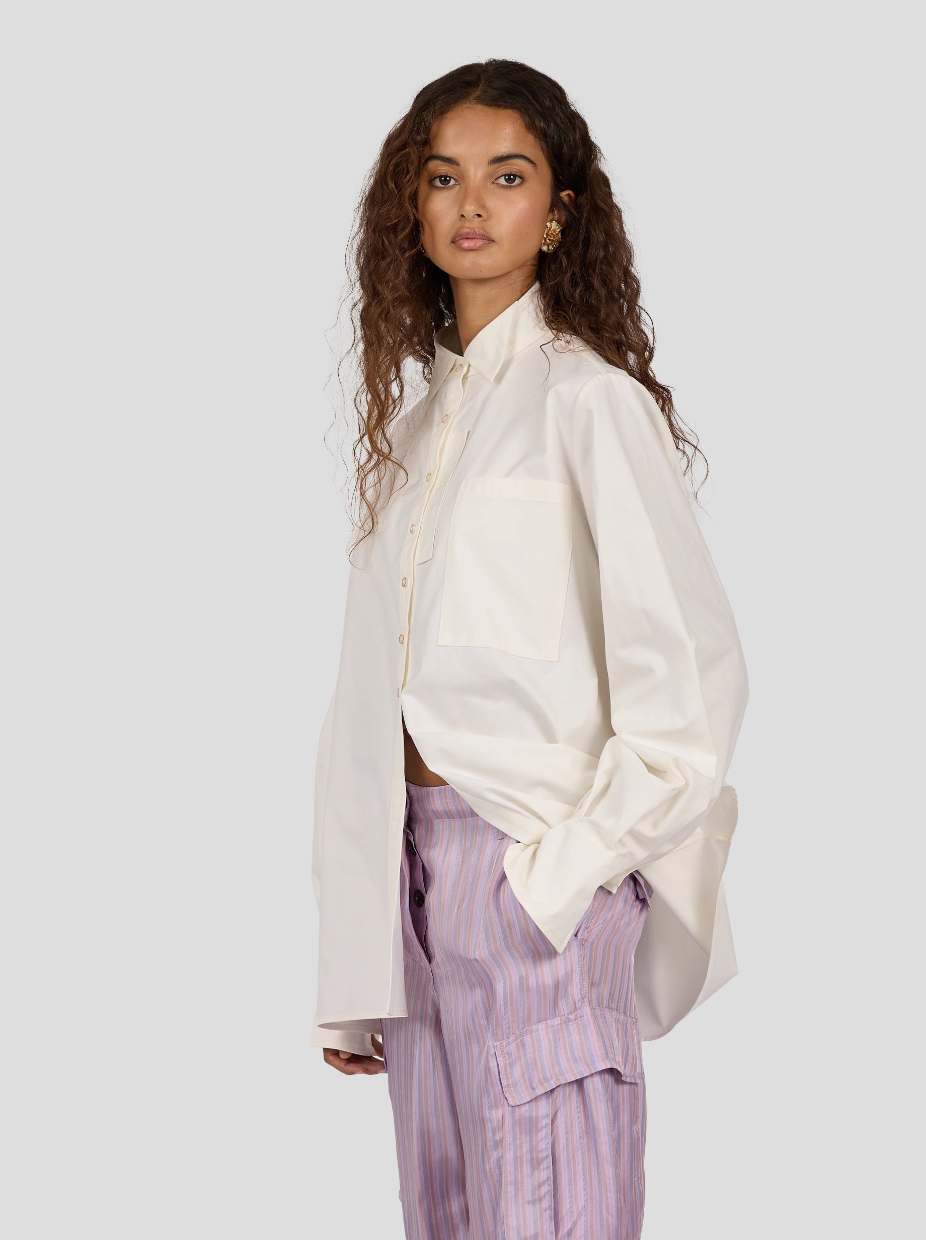 Mogador Shirt In White Popelin Coton