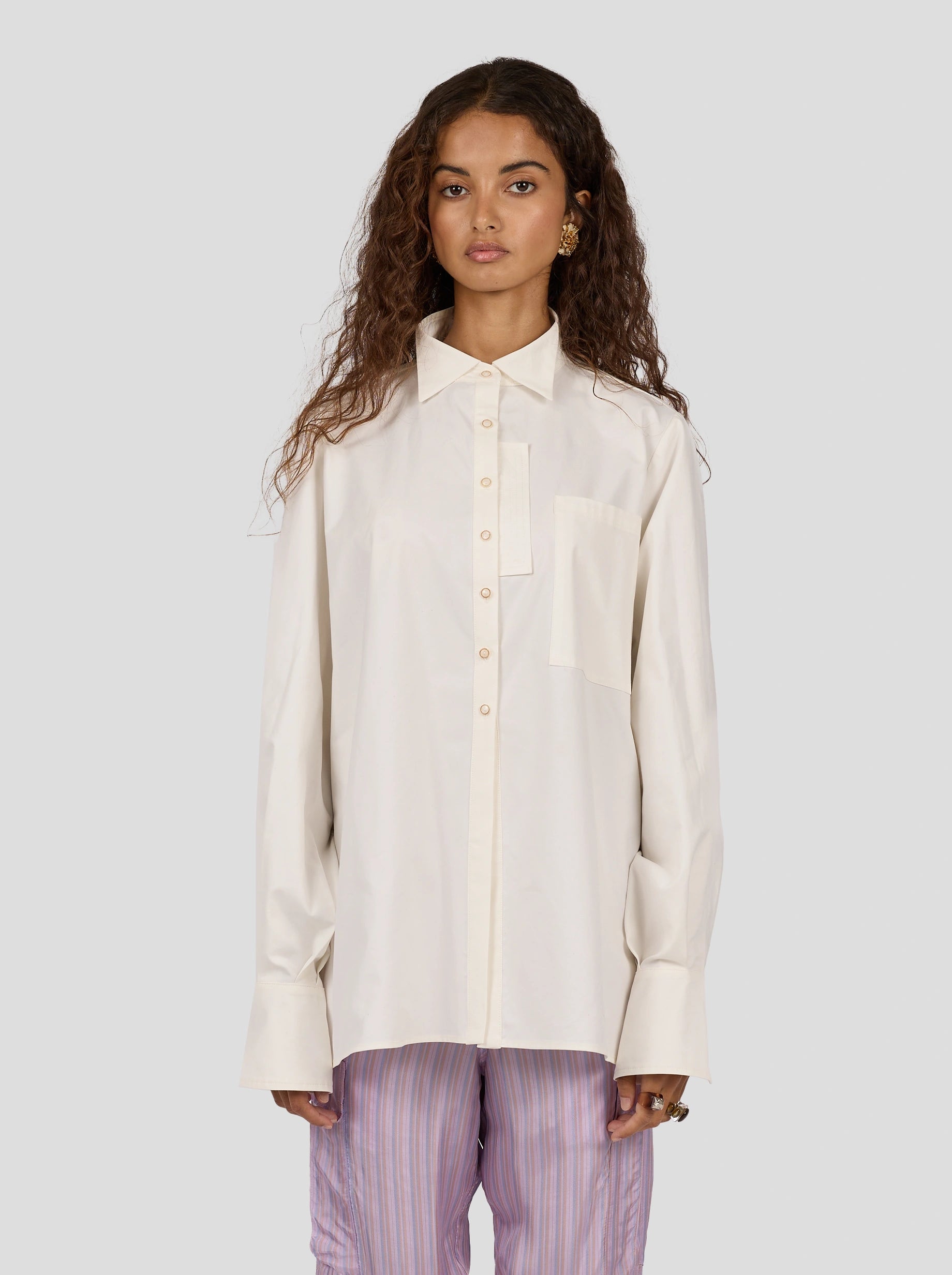 Mogador Shirt In White Popelin Coton