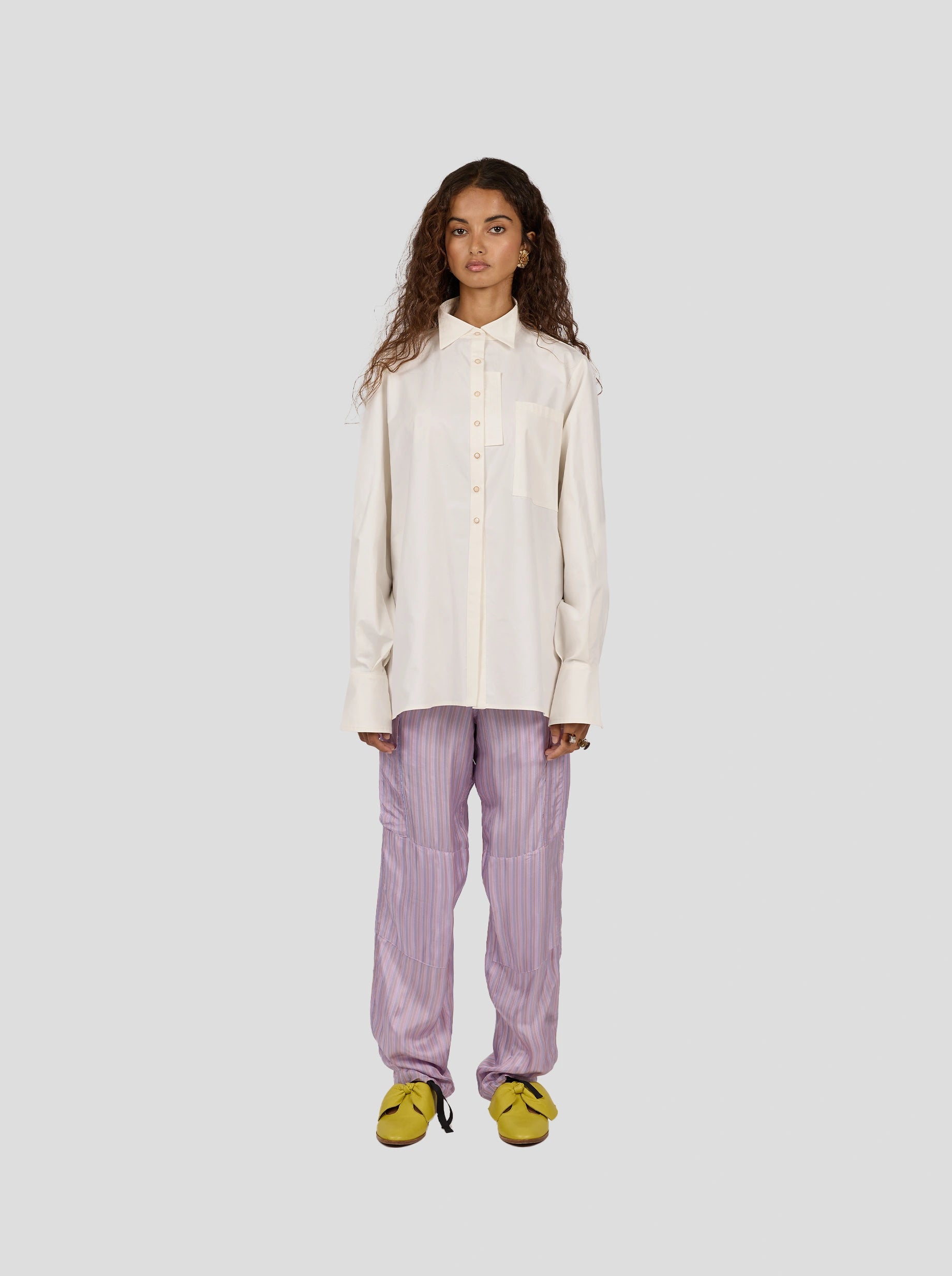 Mogador Shirt In White Popelin Coton