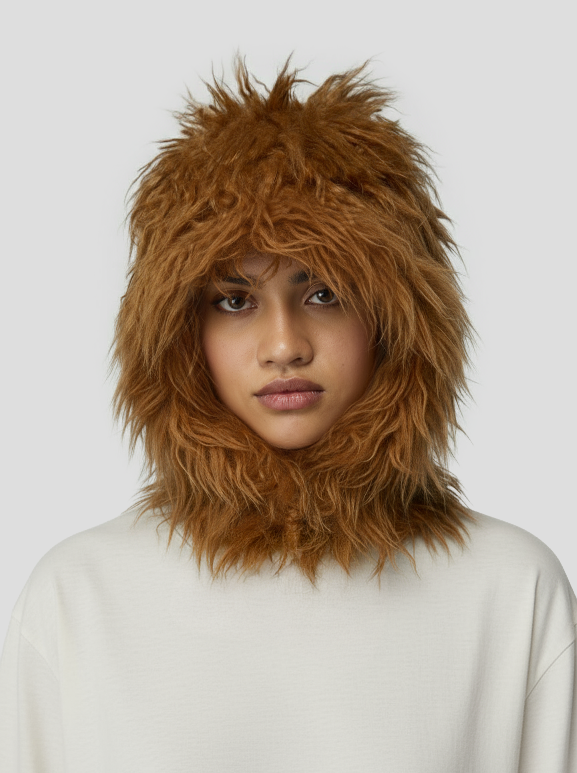 Hood in Fire Grizzly Fur
