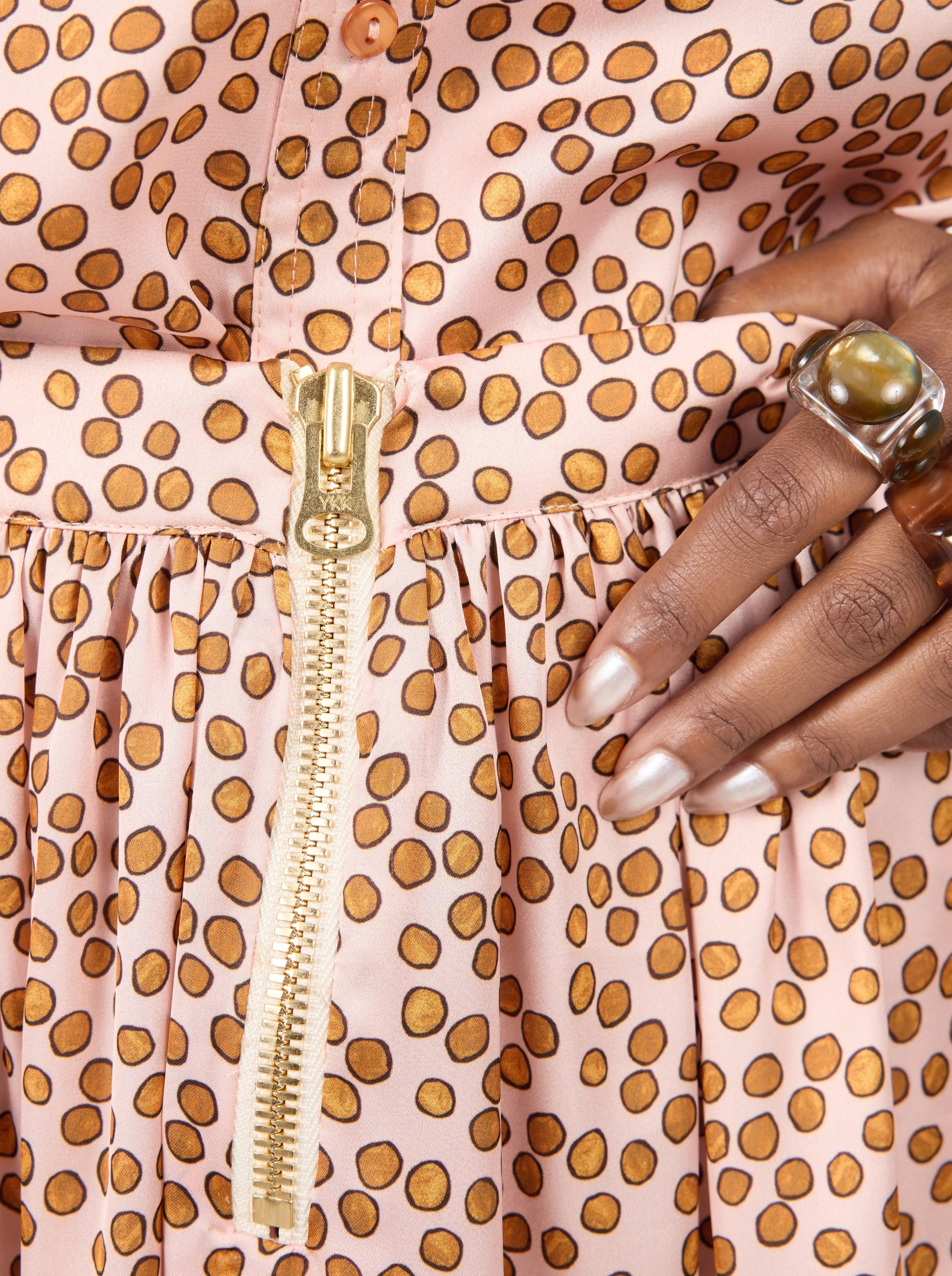 Orso Long Skirt in Powder Messy Dots Print