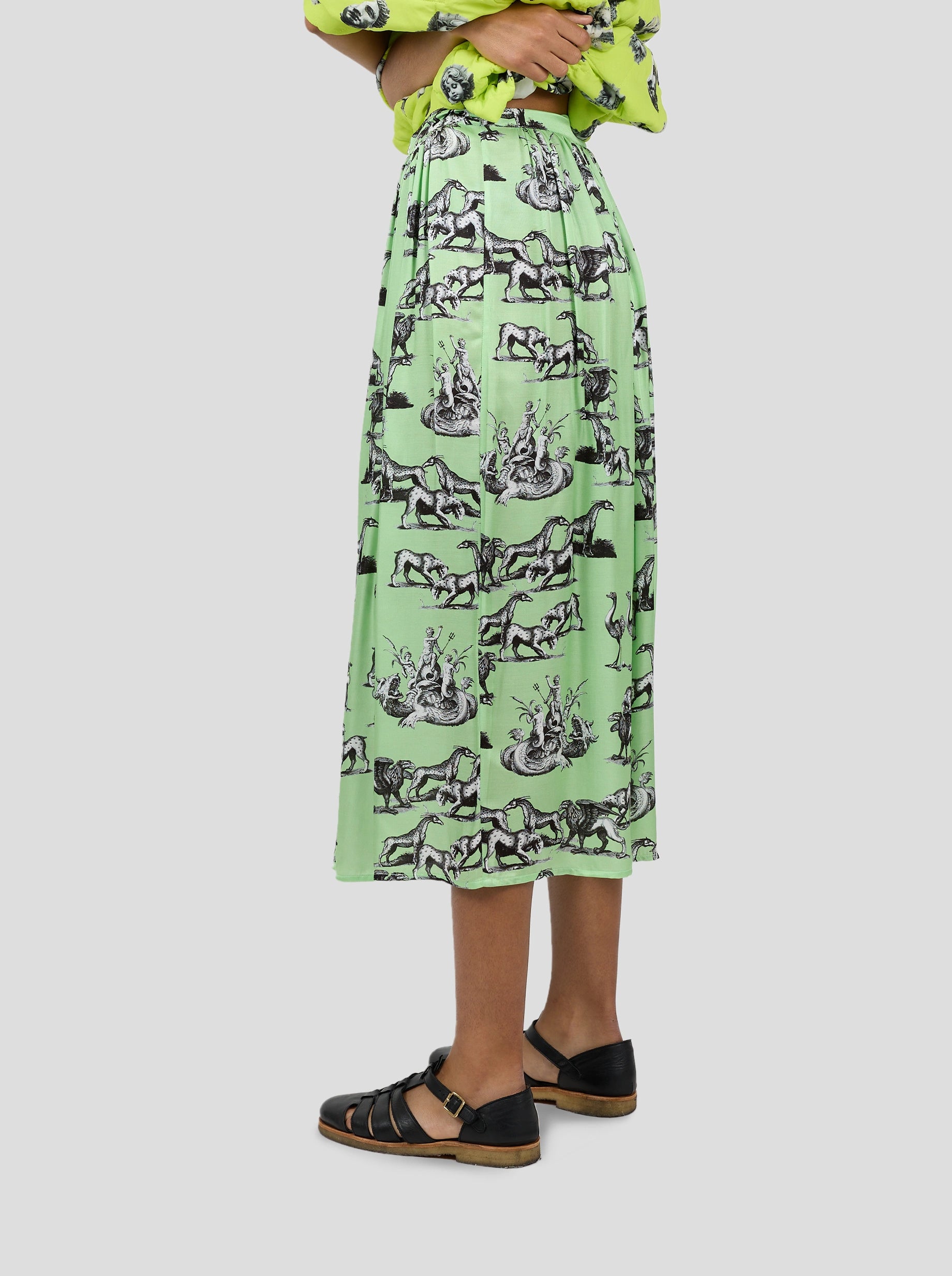Orso Long skirt in Demon Print