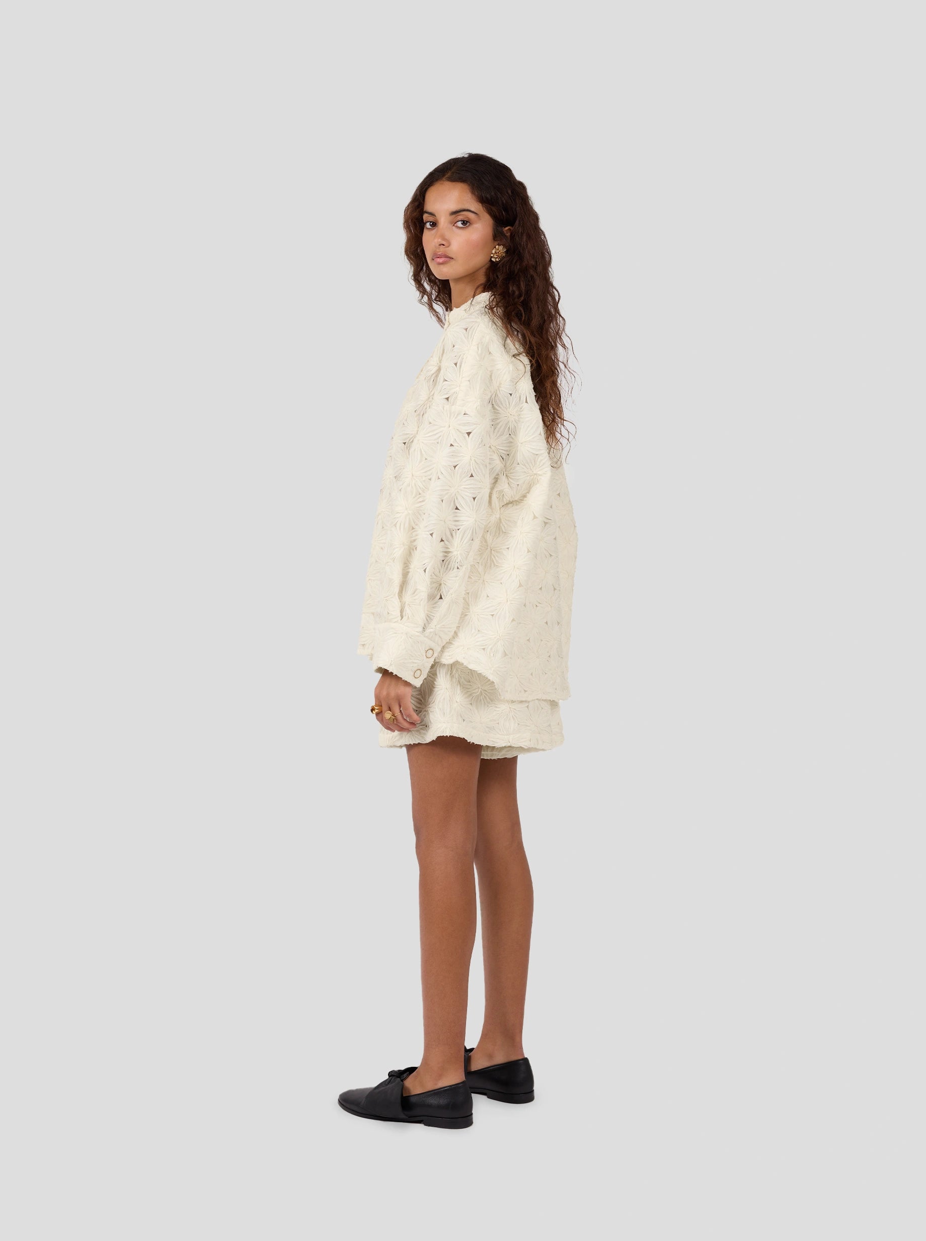 Doll Shorts In Fragmented Enameled Lace