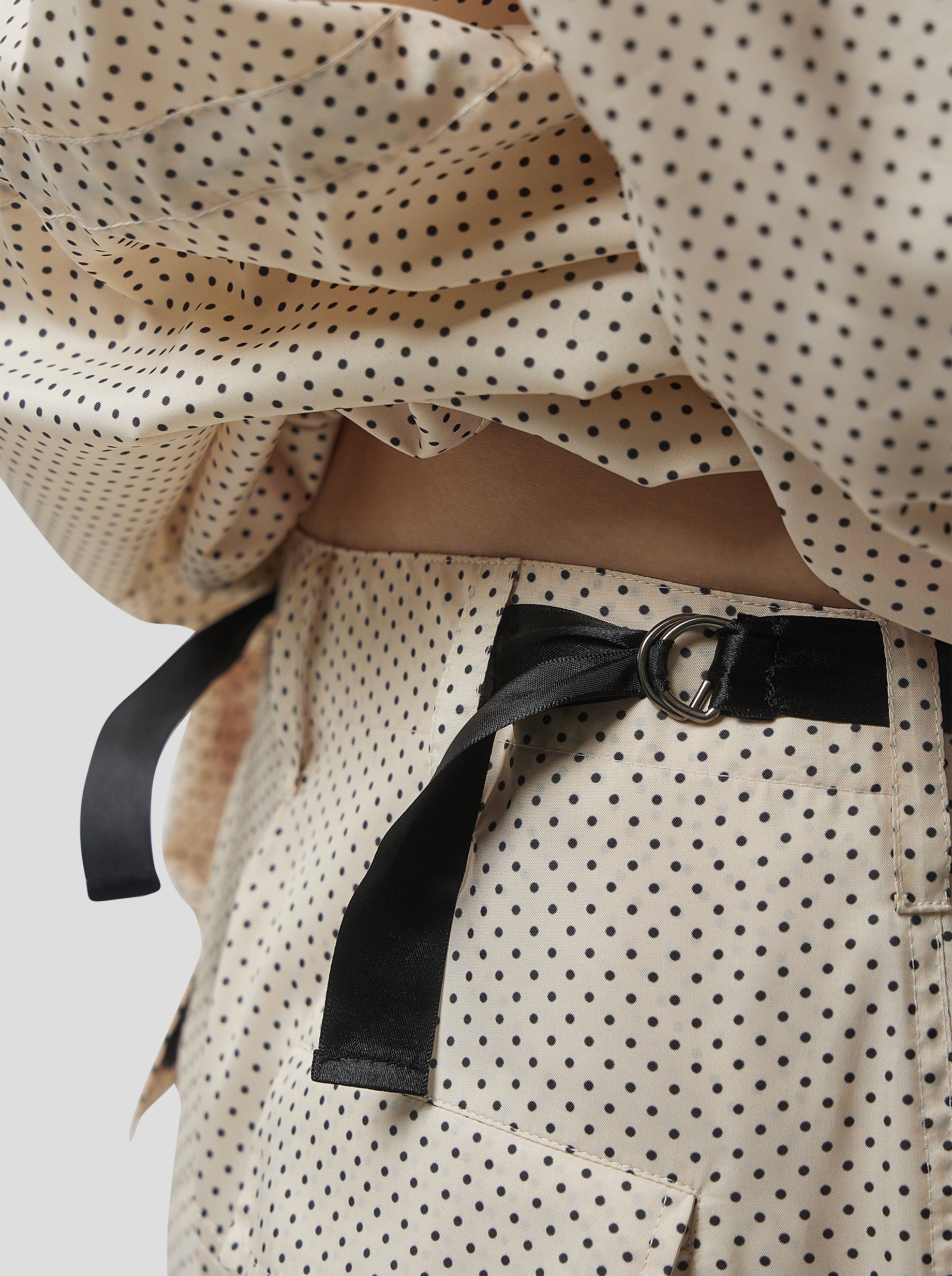 Santino Pants in Black-Dotted Sand Technical Fabric