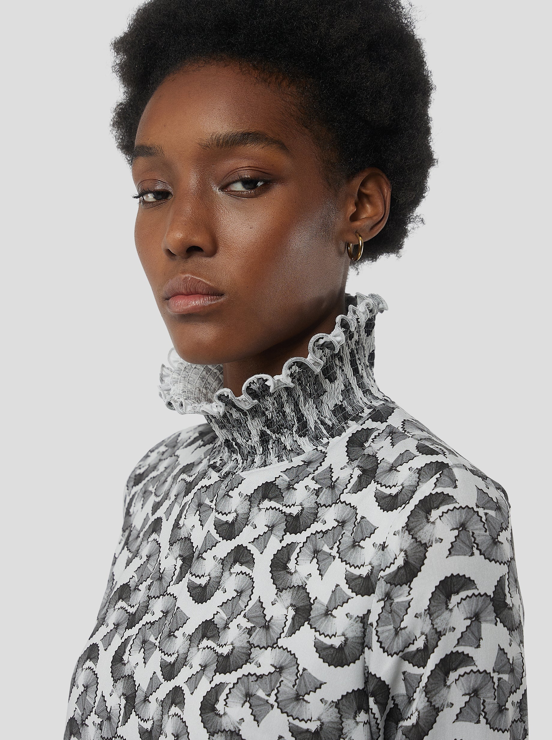 Dries Dress in Lead shavings print