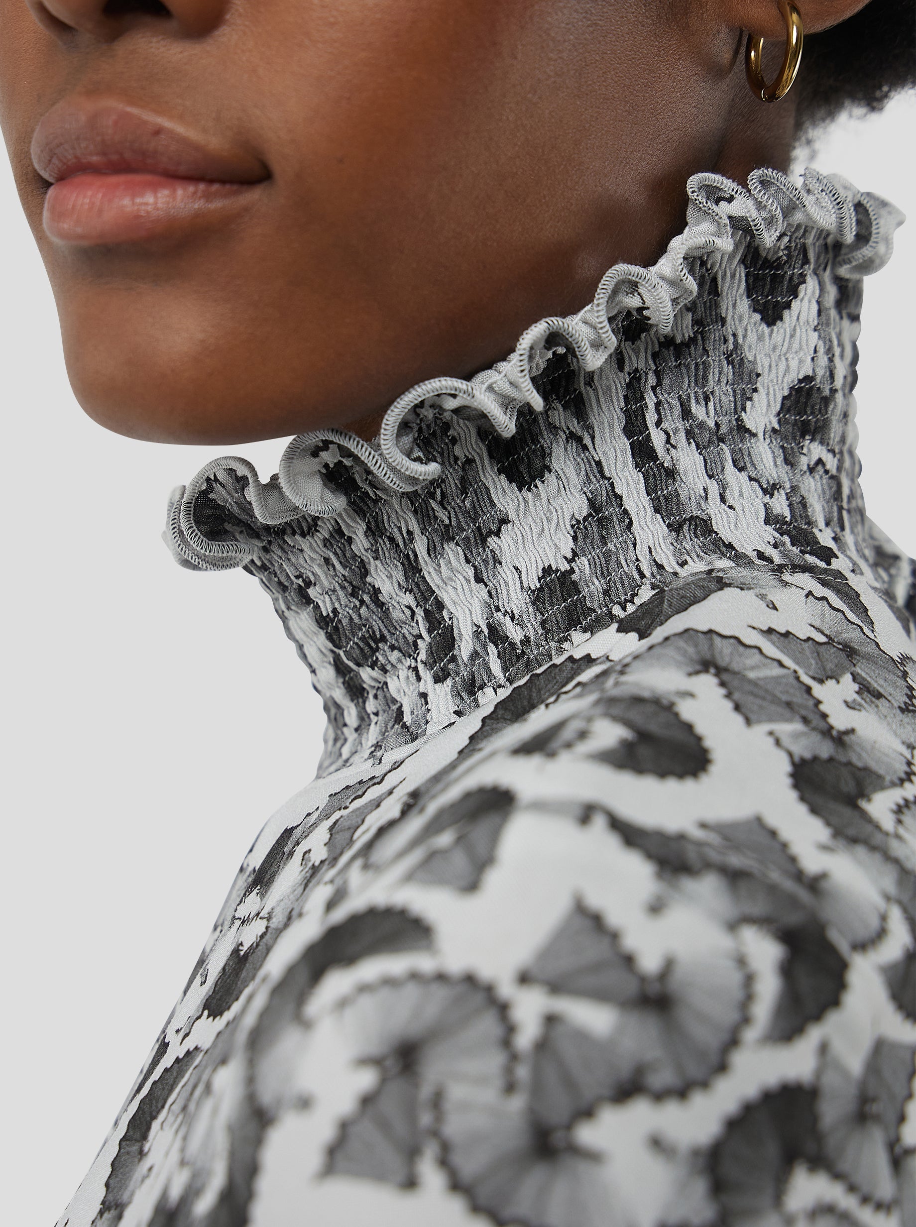 Dries Dress in Lead shavings print
