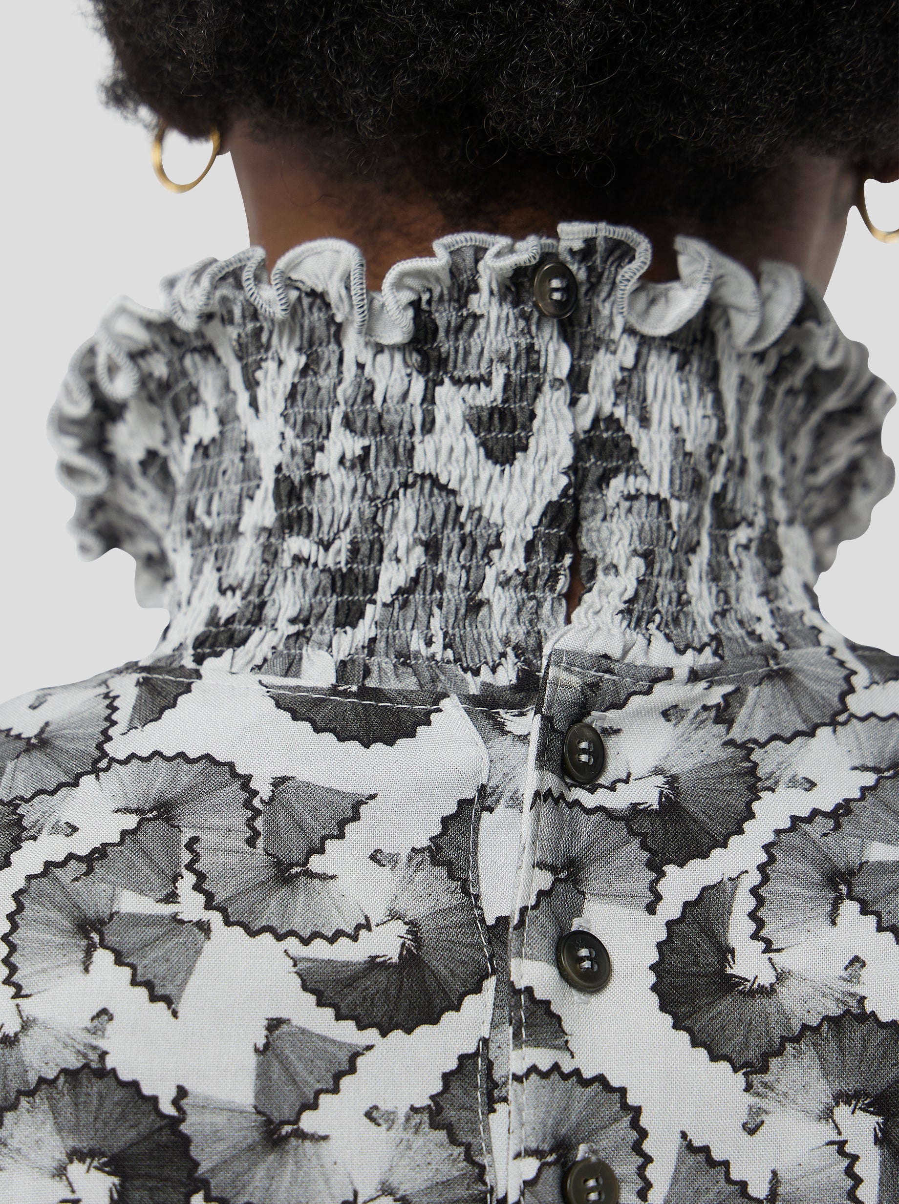 Dries Dress in Lead shavings print