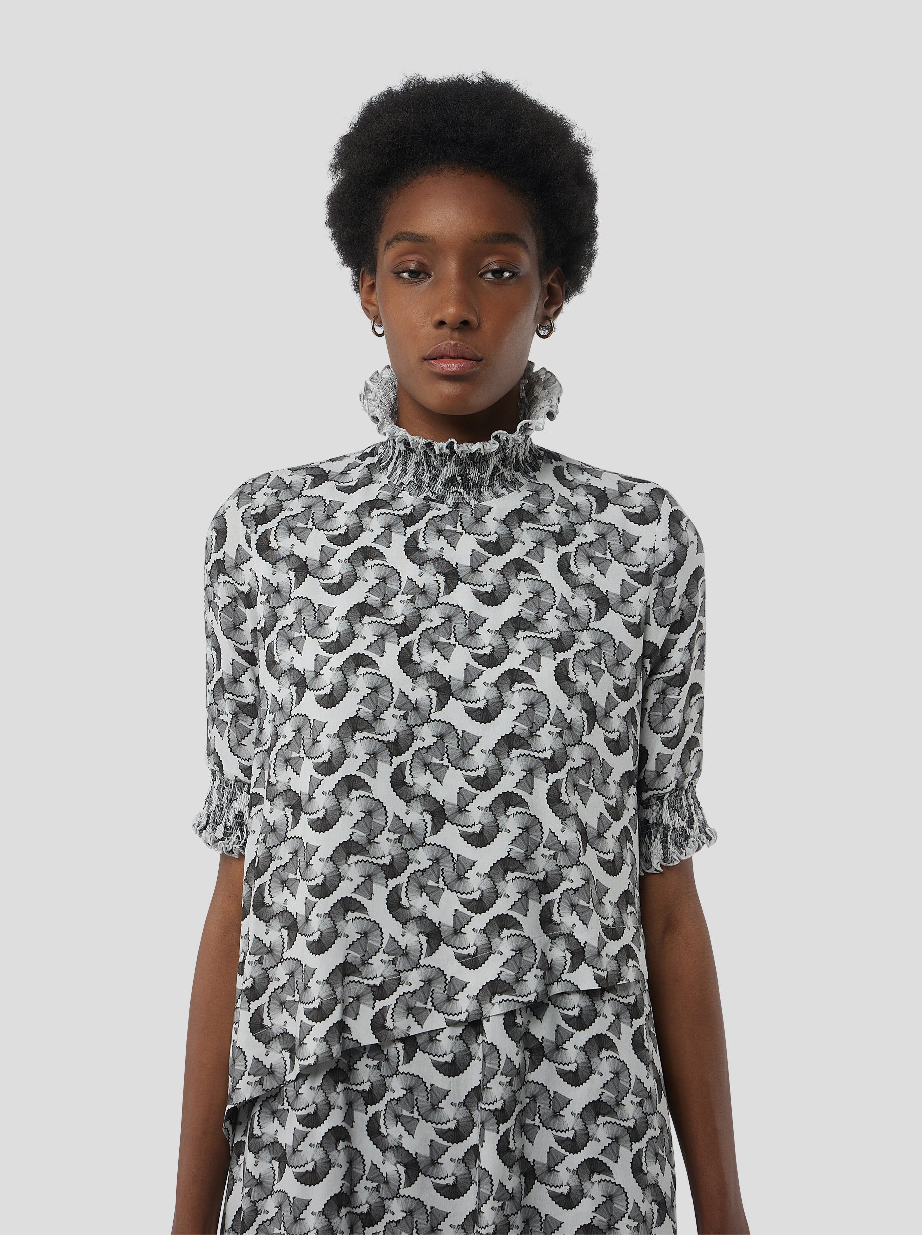 Dries Dress in Lead shavings print