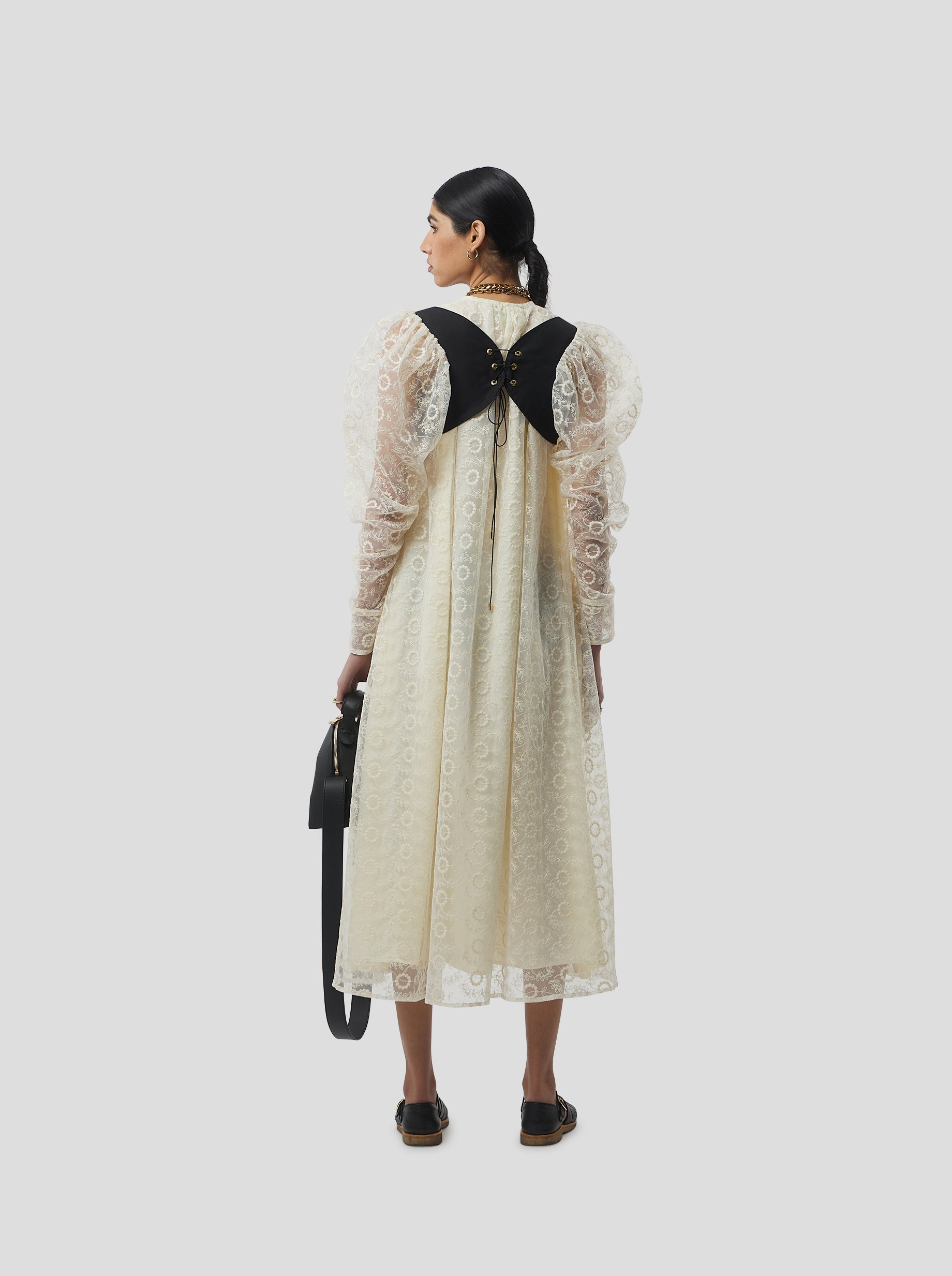 Plum dress in Ecume Lace