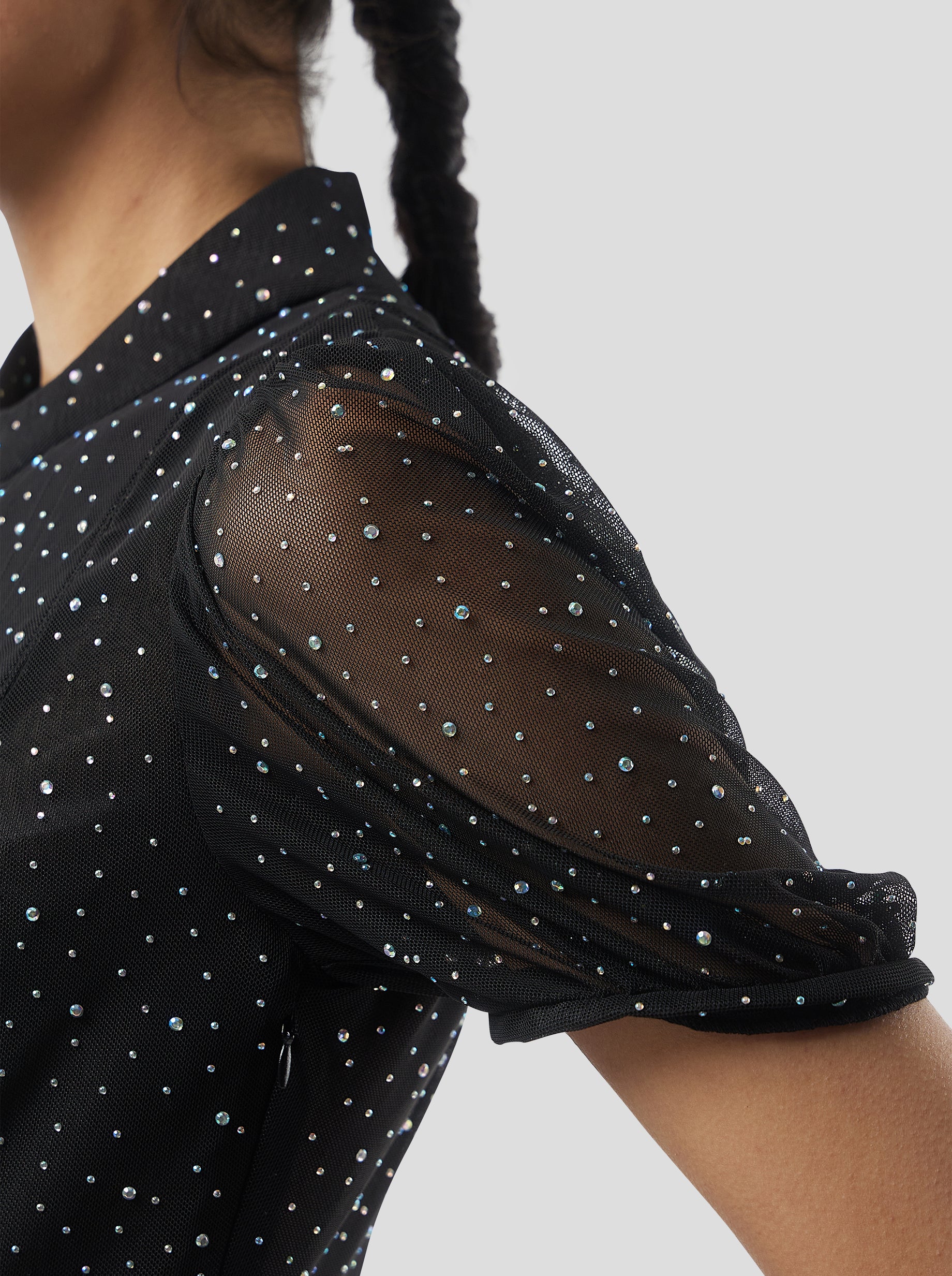 Nas Dress in Fragmented Black Soft Mesh