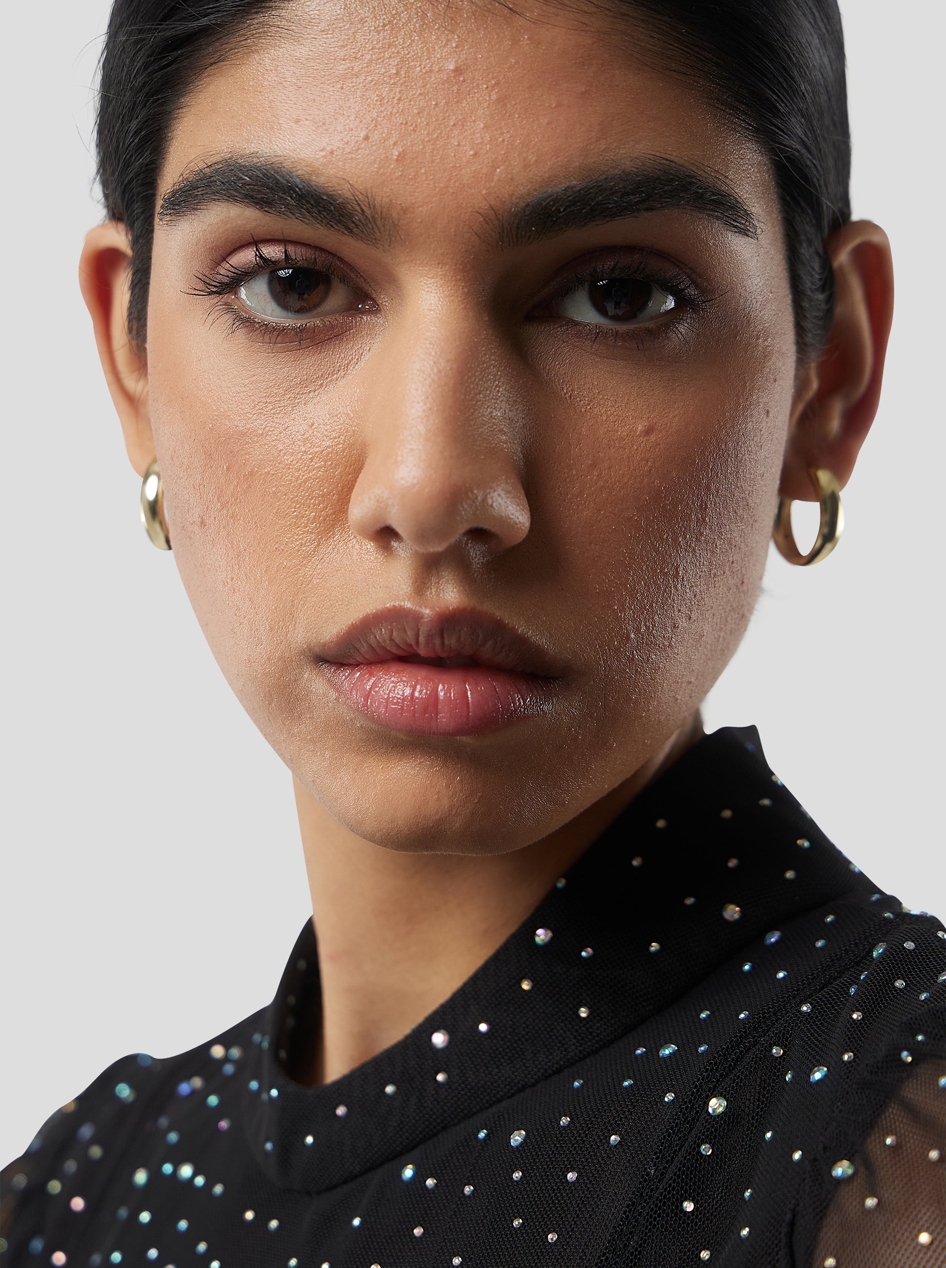 Nas Dress in Fragmented Black Soft Mesh