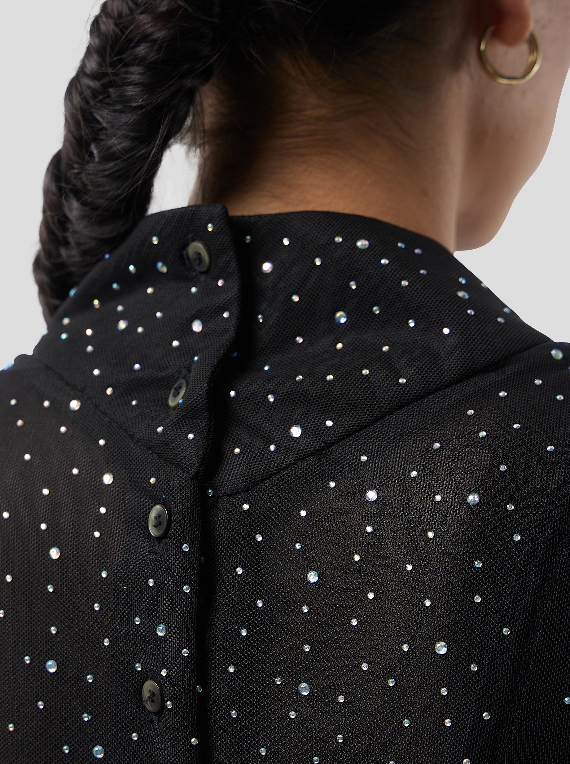 Nas Dress in Fragmented Black Soft Mesh