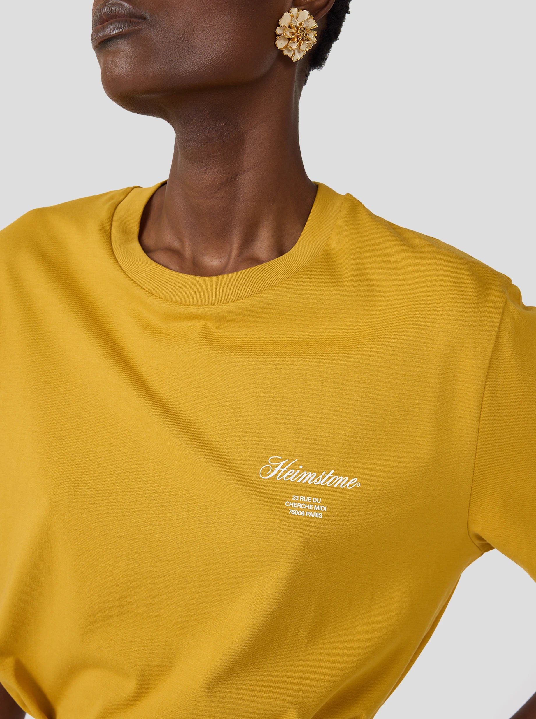 Collectible Unisex T-Shirt in Tobacco with Off-White Heimstone Logo