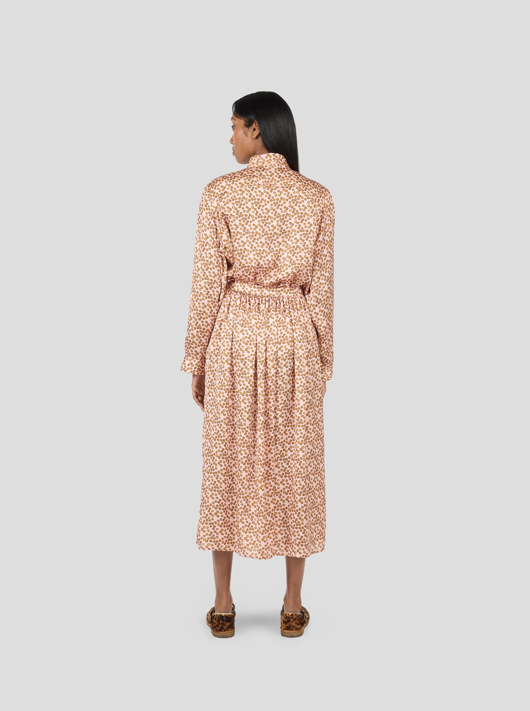 Orso Long Skirt in Powder Messy Dots Print