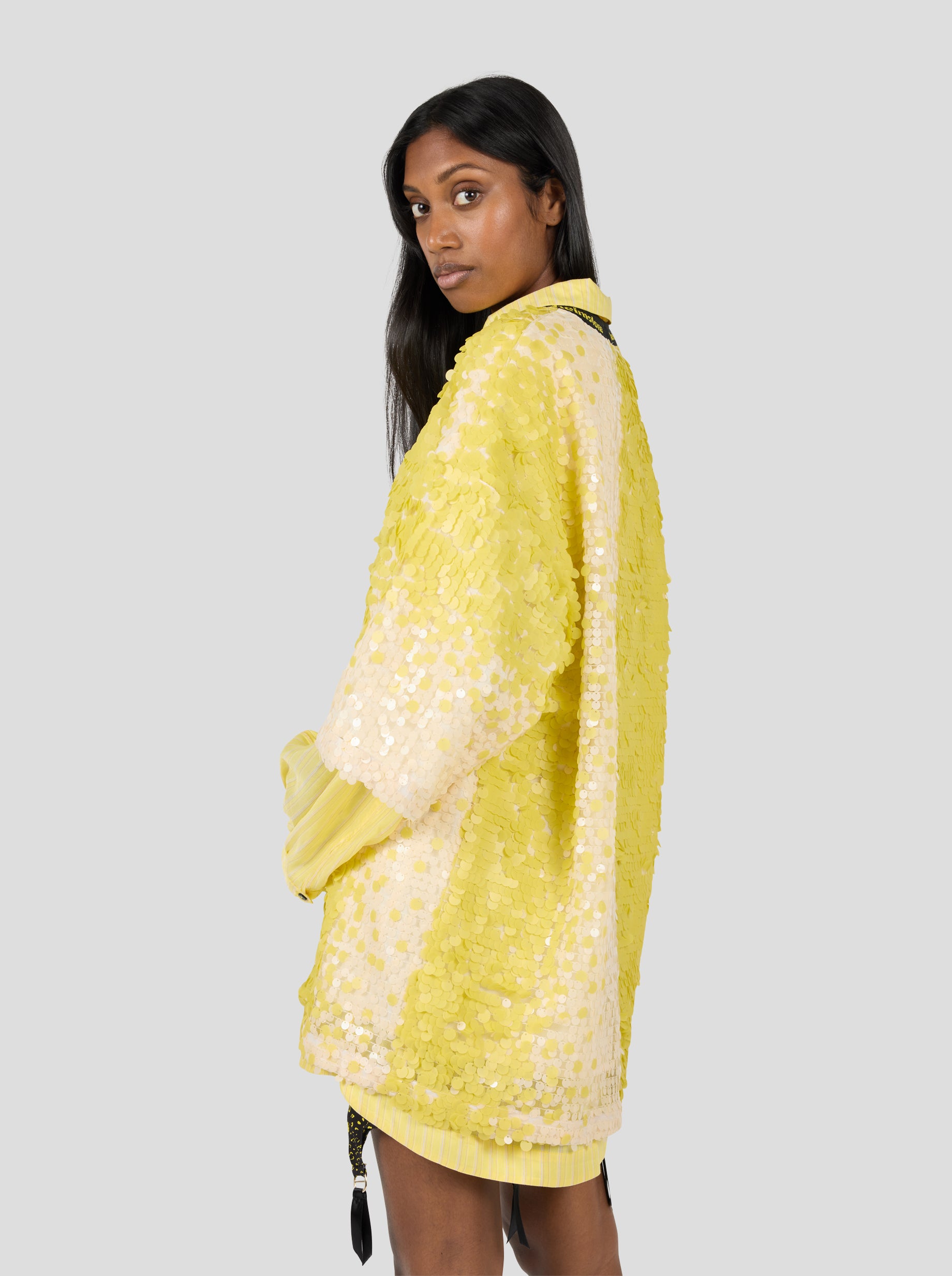 Basket T-shirt in Sequins Yellow Meringue