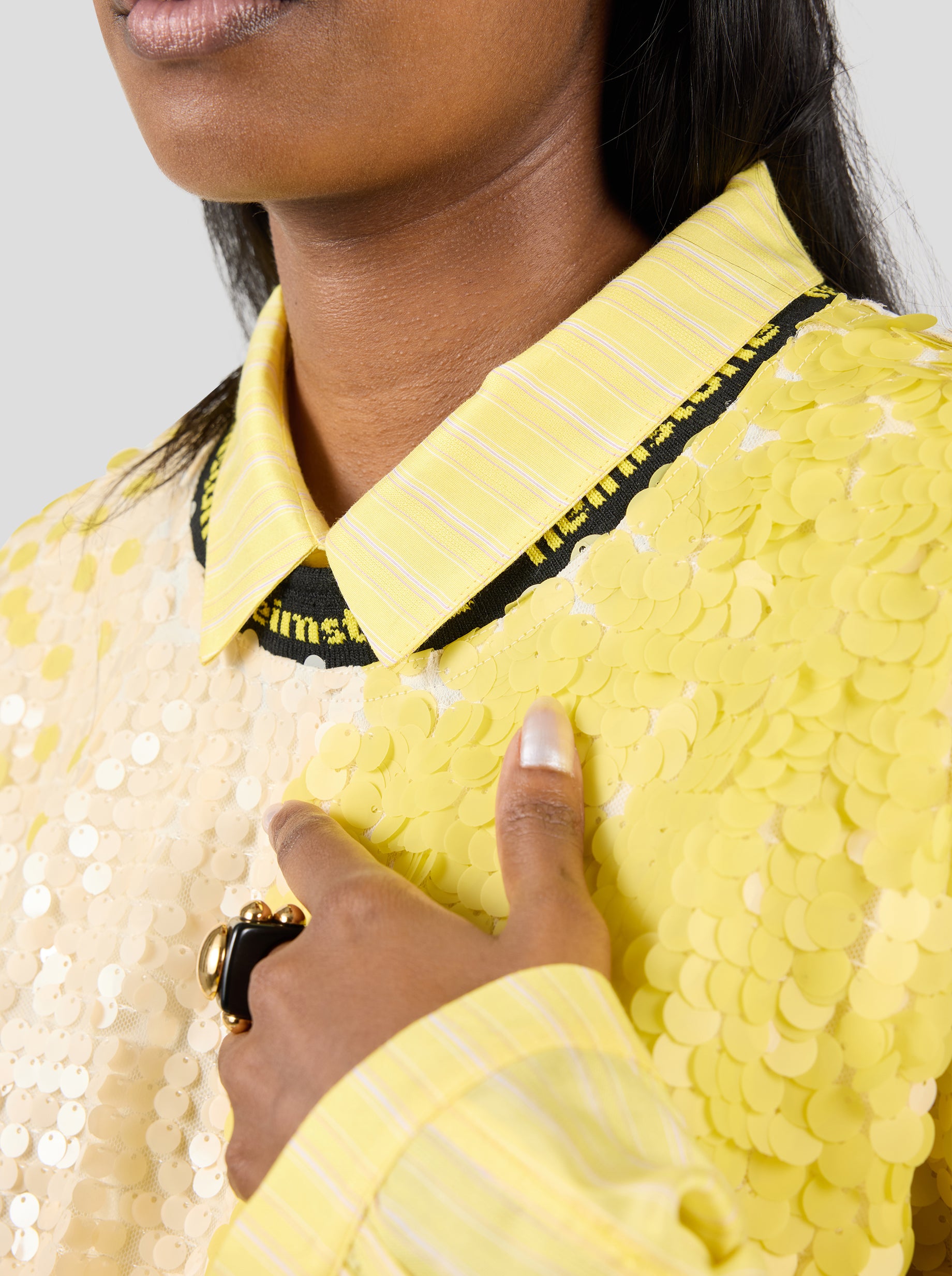 Basket T-shirt in Sequins Yellow Meringue