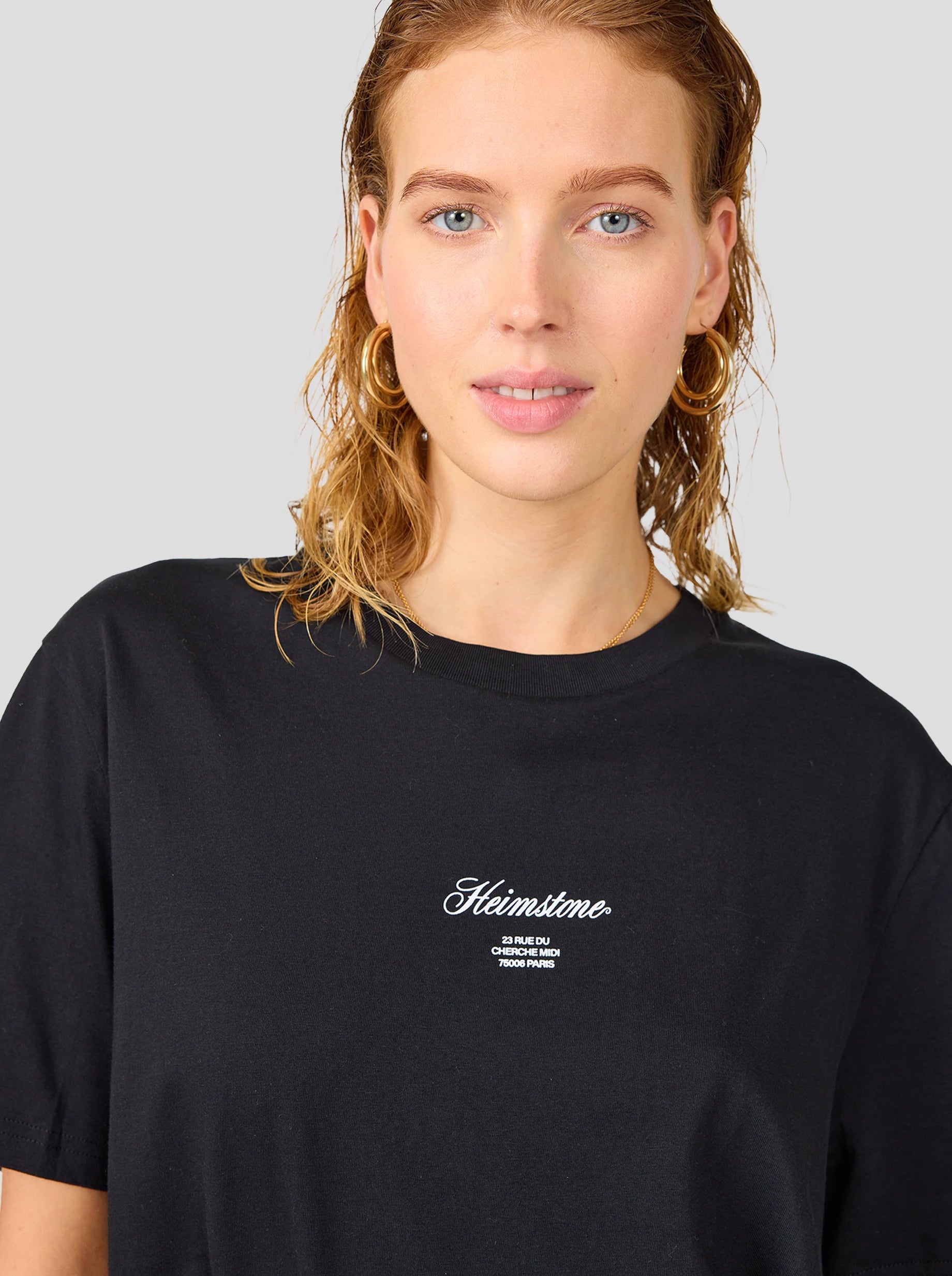 Collectible Unisex T-Shirt in Black with Off-White Heimstone Logo HLD