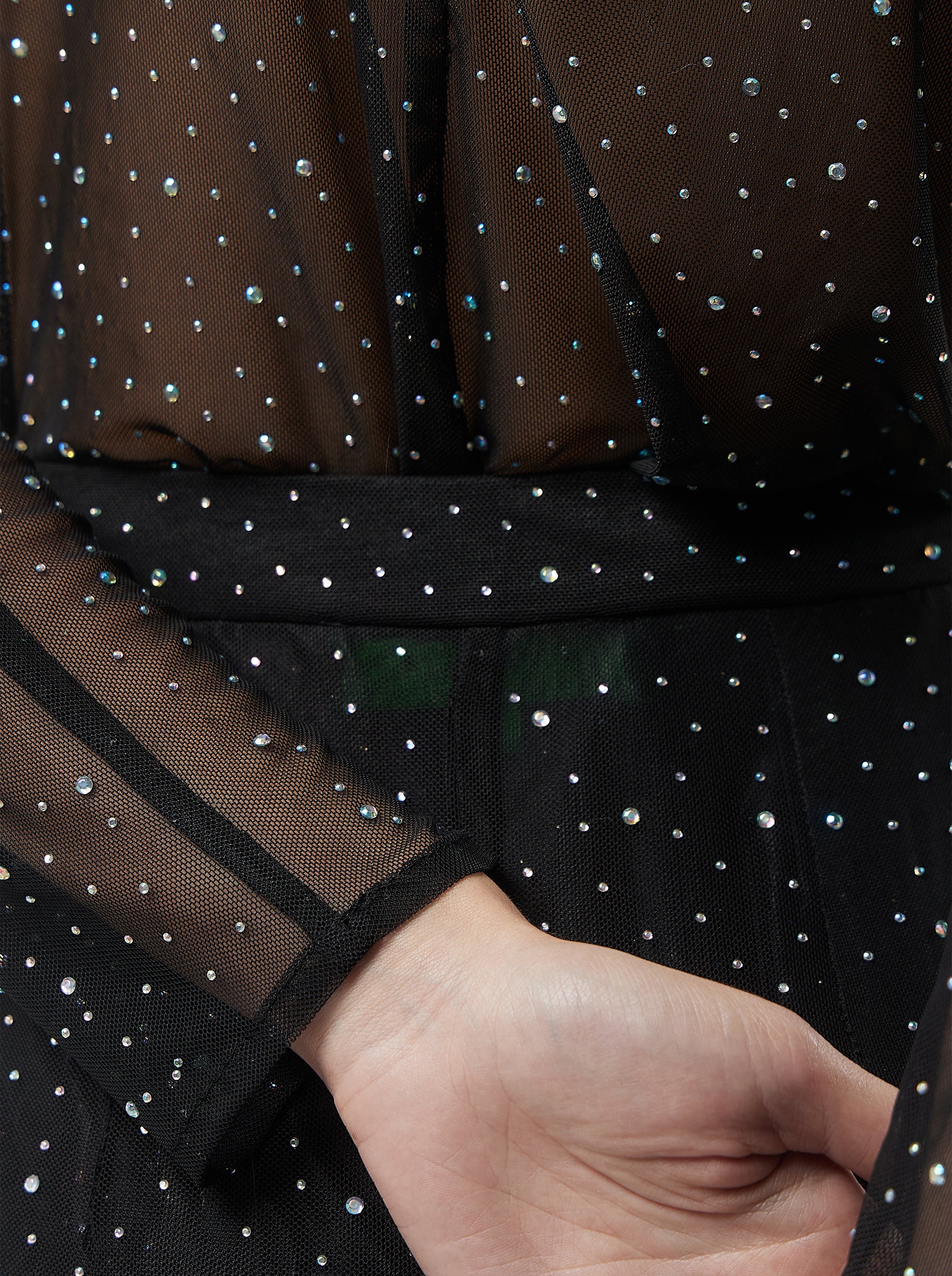 Cloud Top in Fragmented Black Soft Mesh