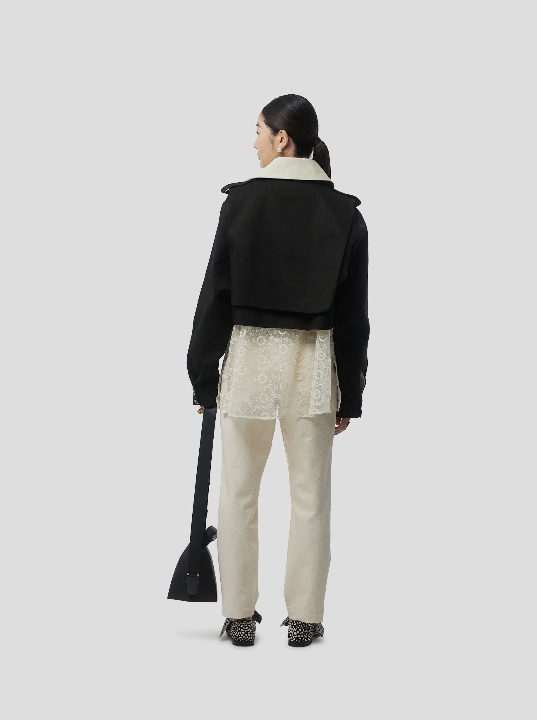 Trench Crop trevor in Black Tela Trenk