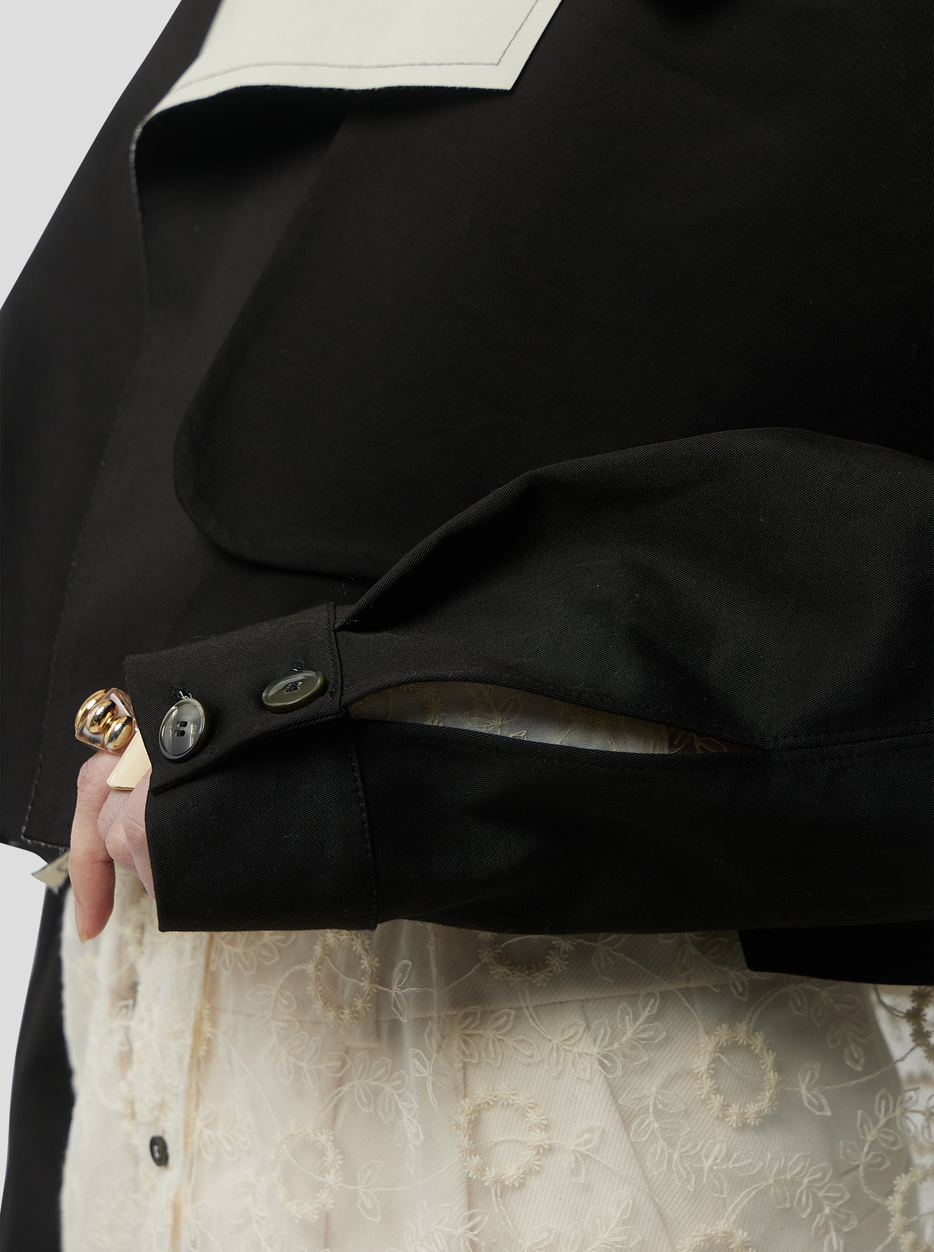 Trench Crop trevor in Black Tela Trenk