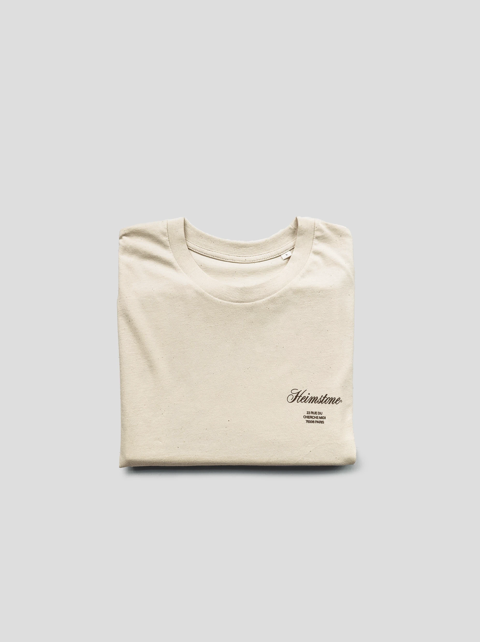 Collectible Unisex T-Shirt in Cream with Black Heimstone Logo