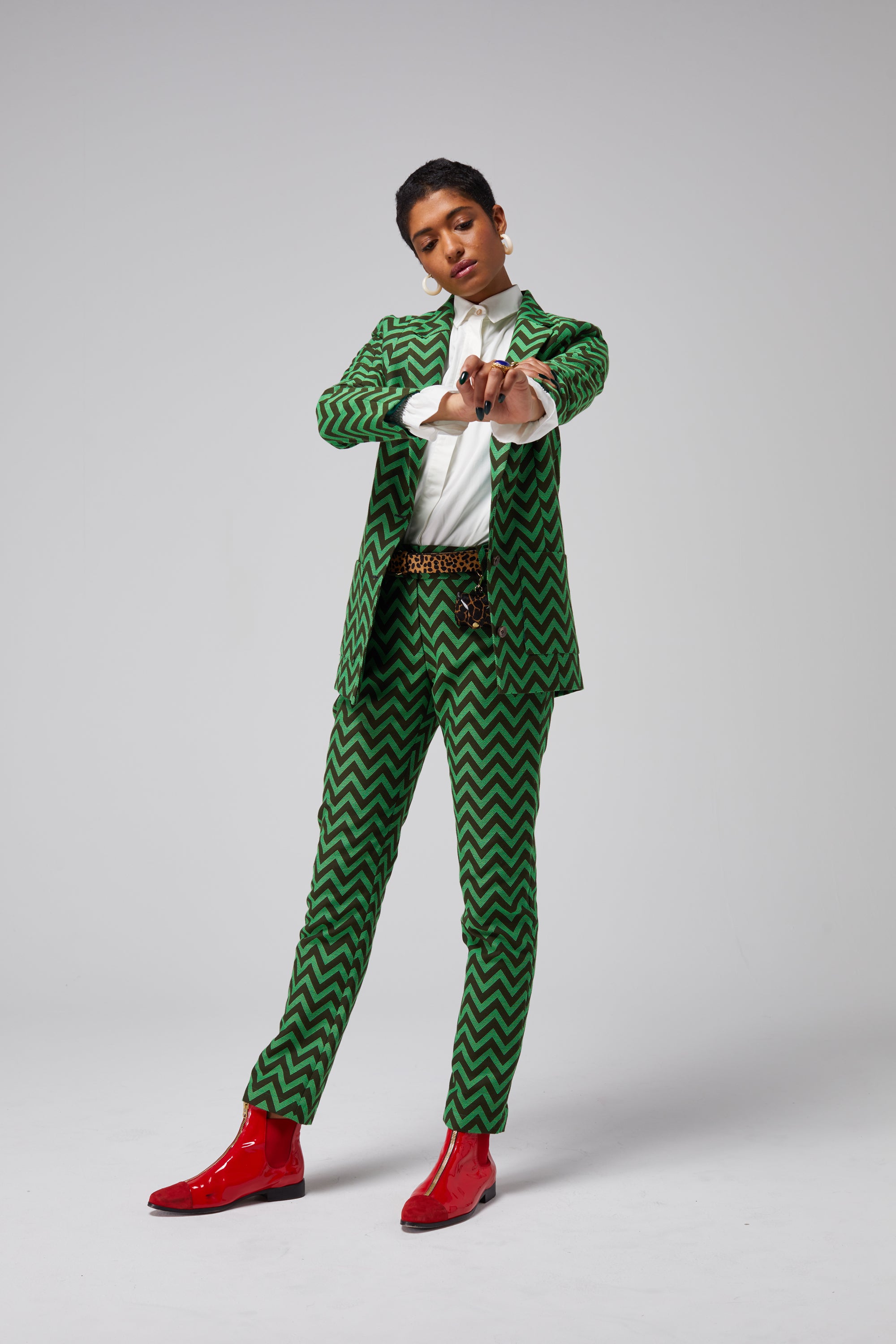 Sonny Crockett blazer in Forest Herringbones