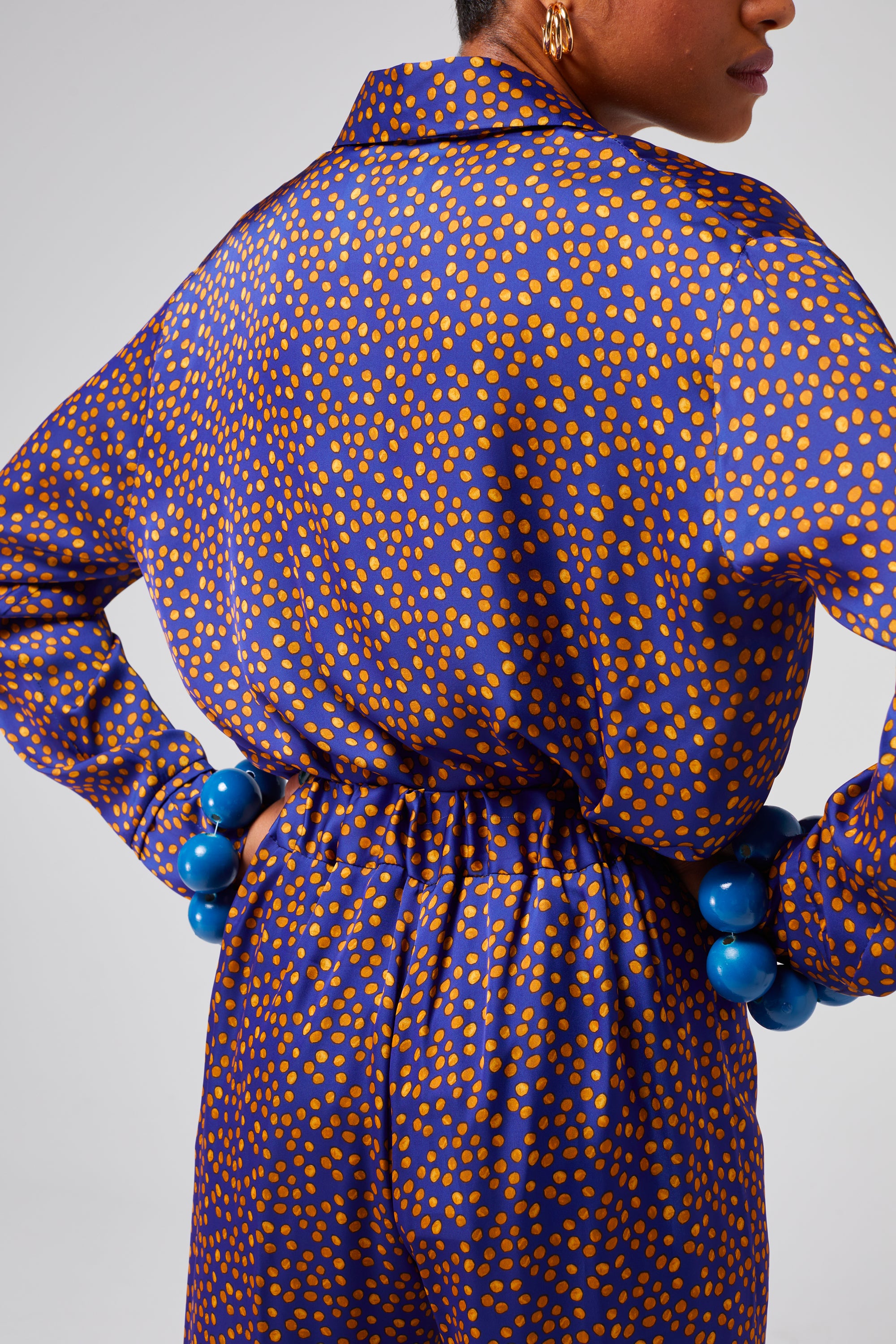 Pyjama Ulysse in navy blue Messy Dots