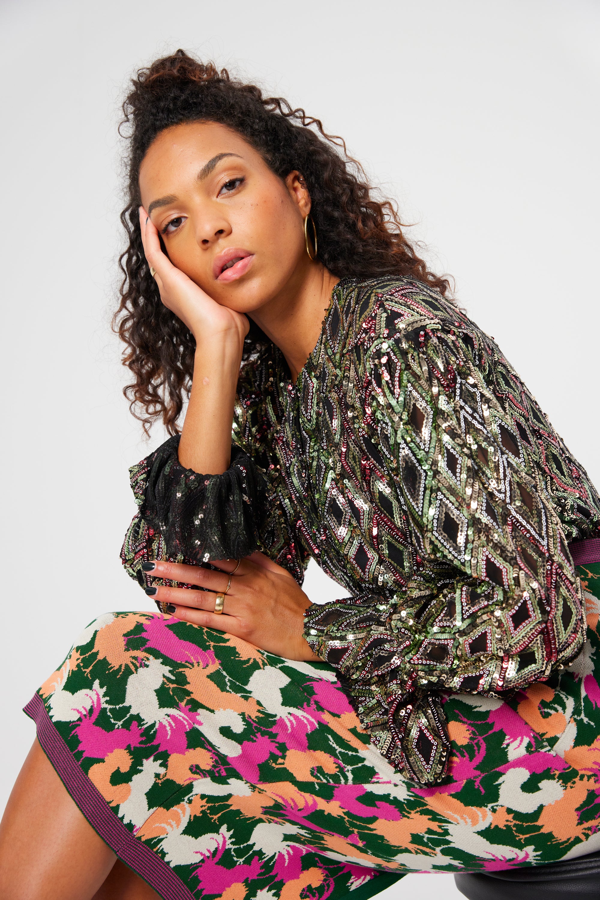 Trigalière shirt in Jazz sequin