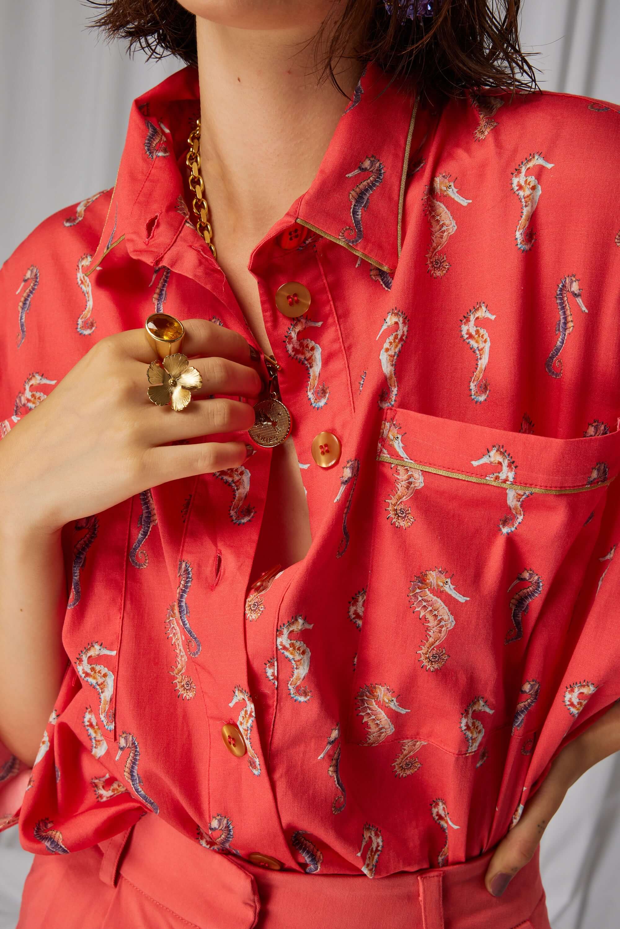 Astrée shirt in Gravure print