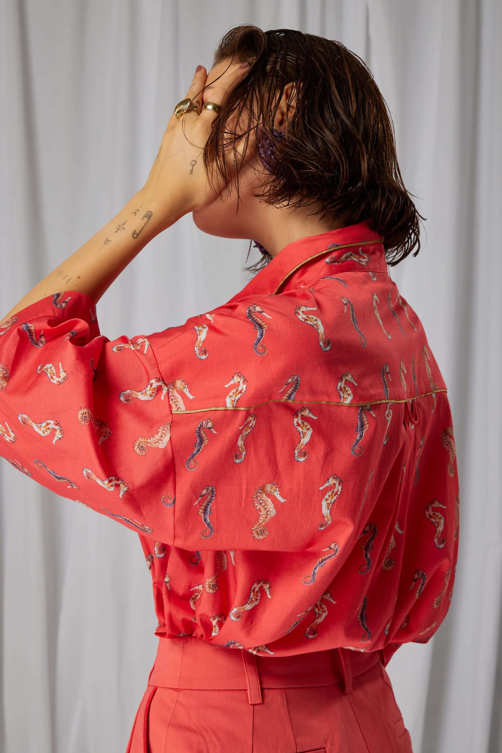 Astrée shirt in Gravure print
