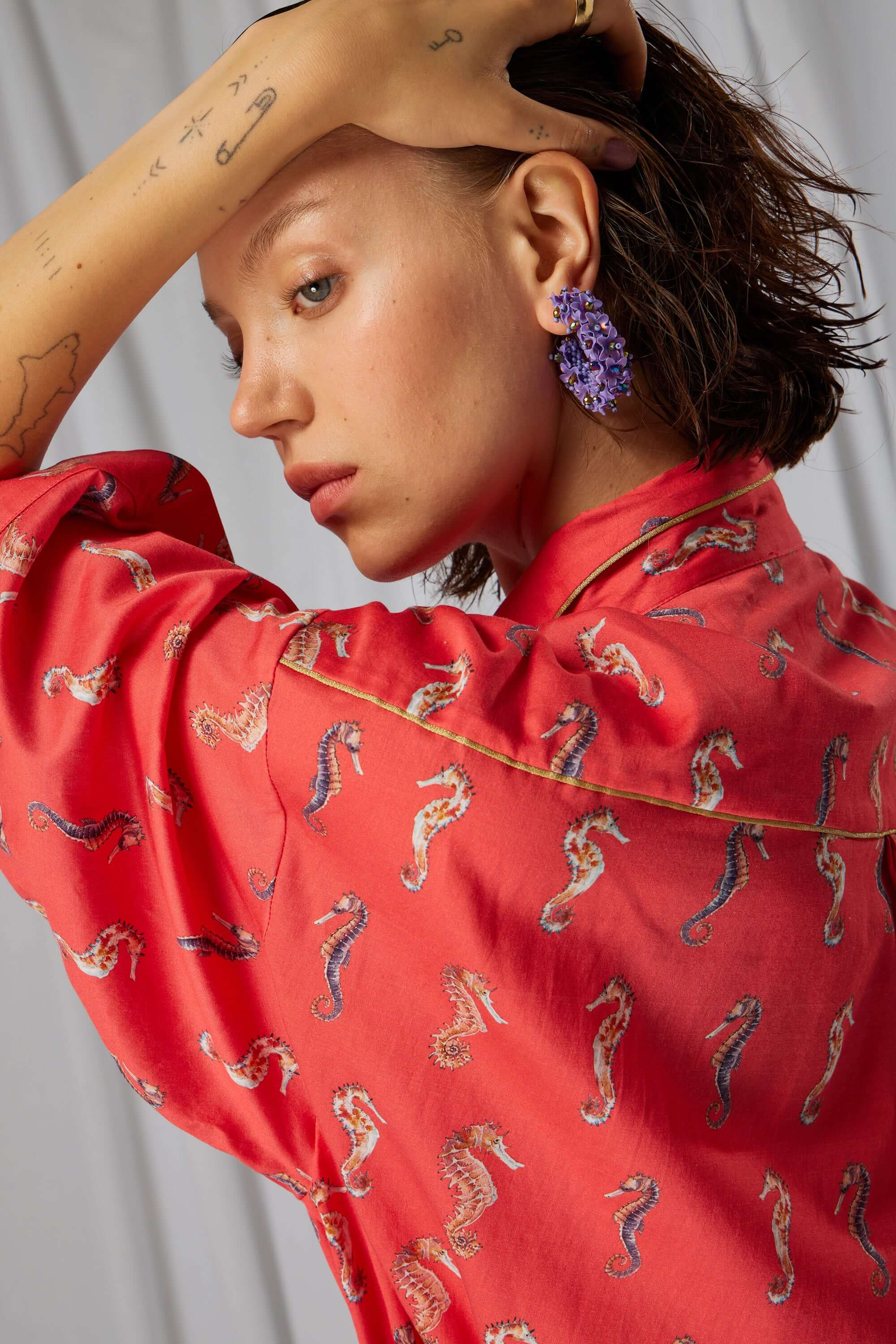 Astrée shirt in Gravure print