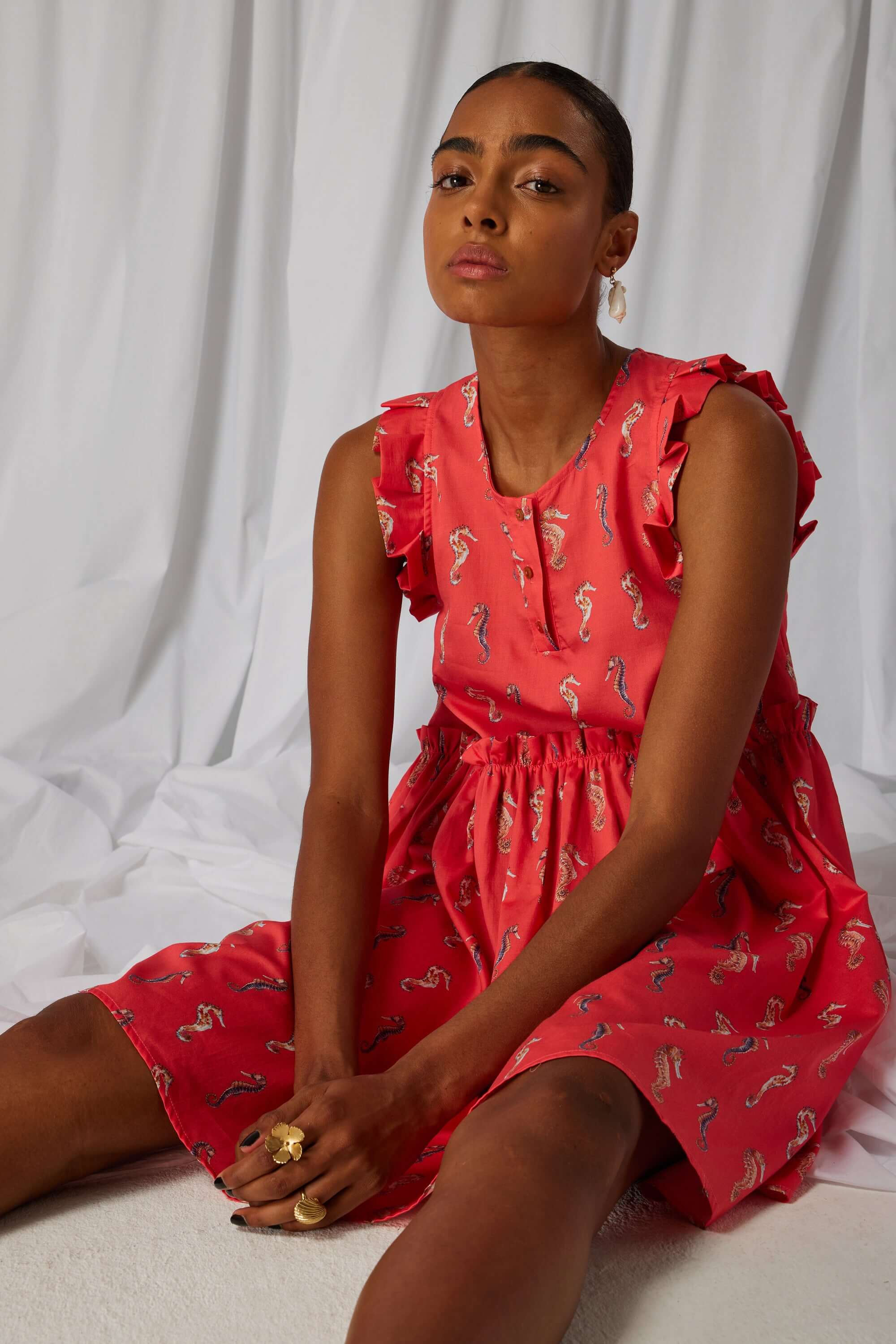 Robe Kaya en imprimé Gravure