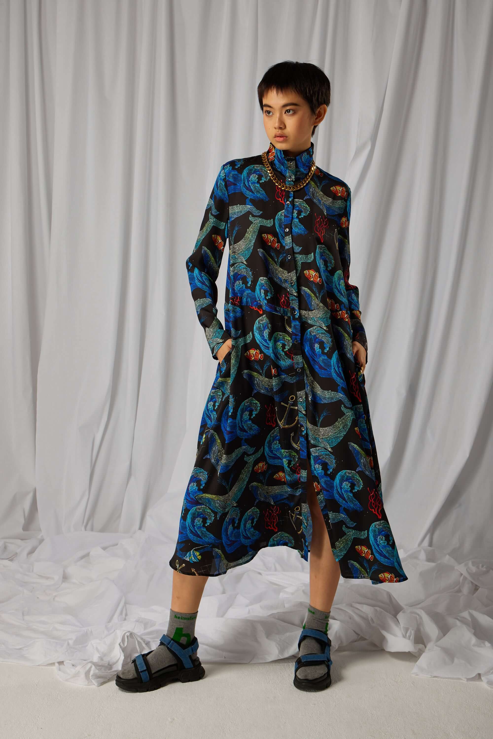 Java dress in Storm print