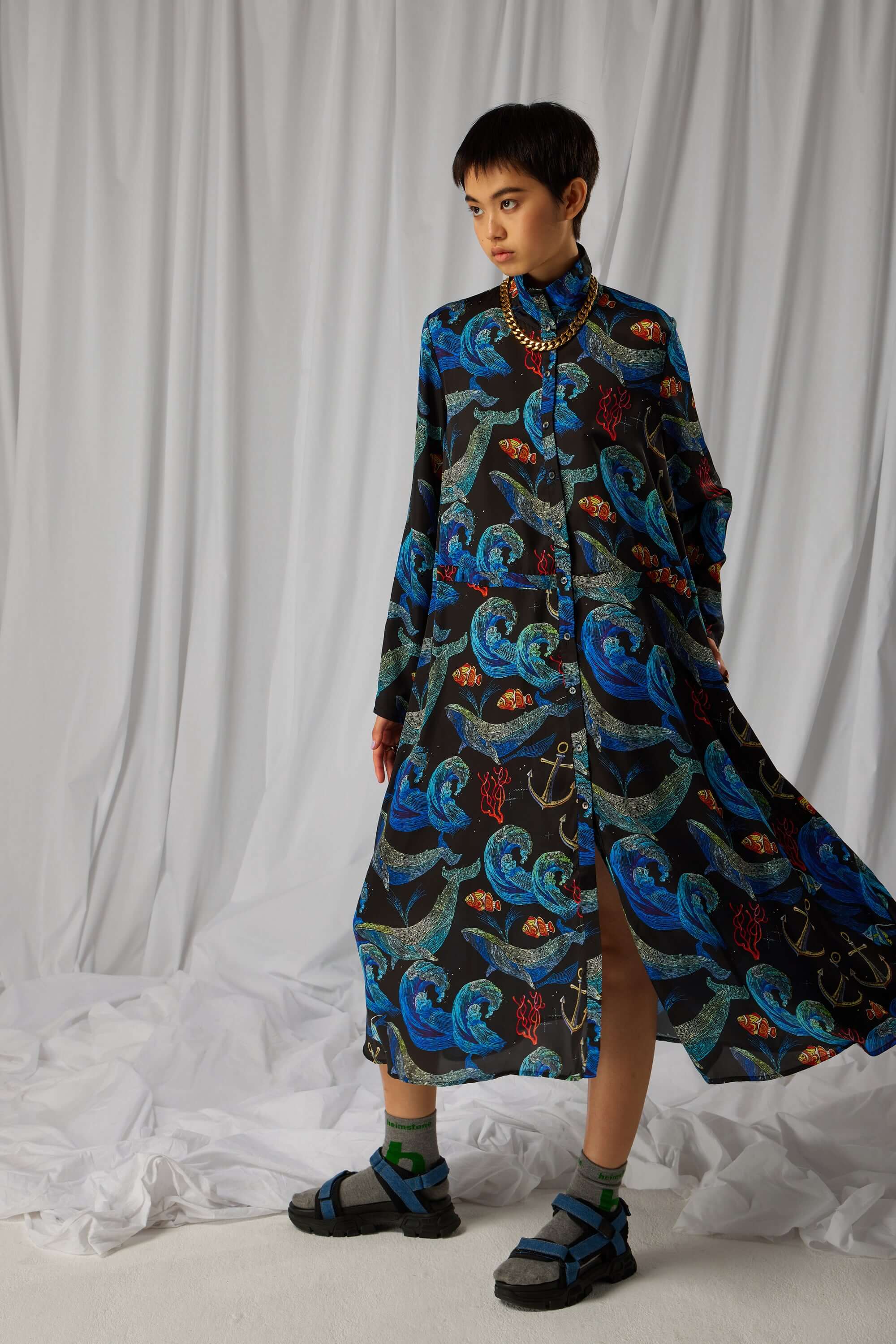 Java dress in Storm print