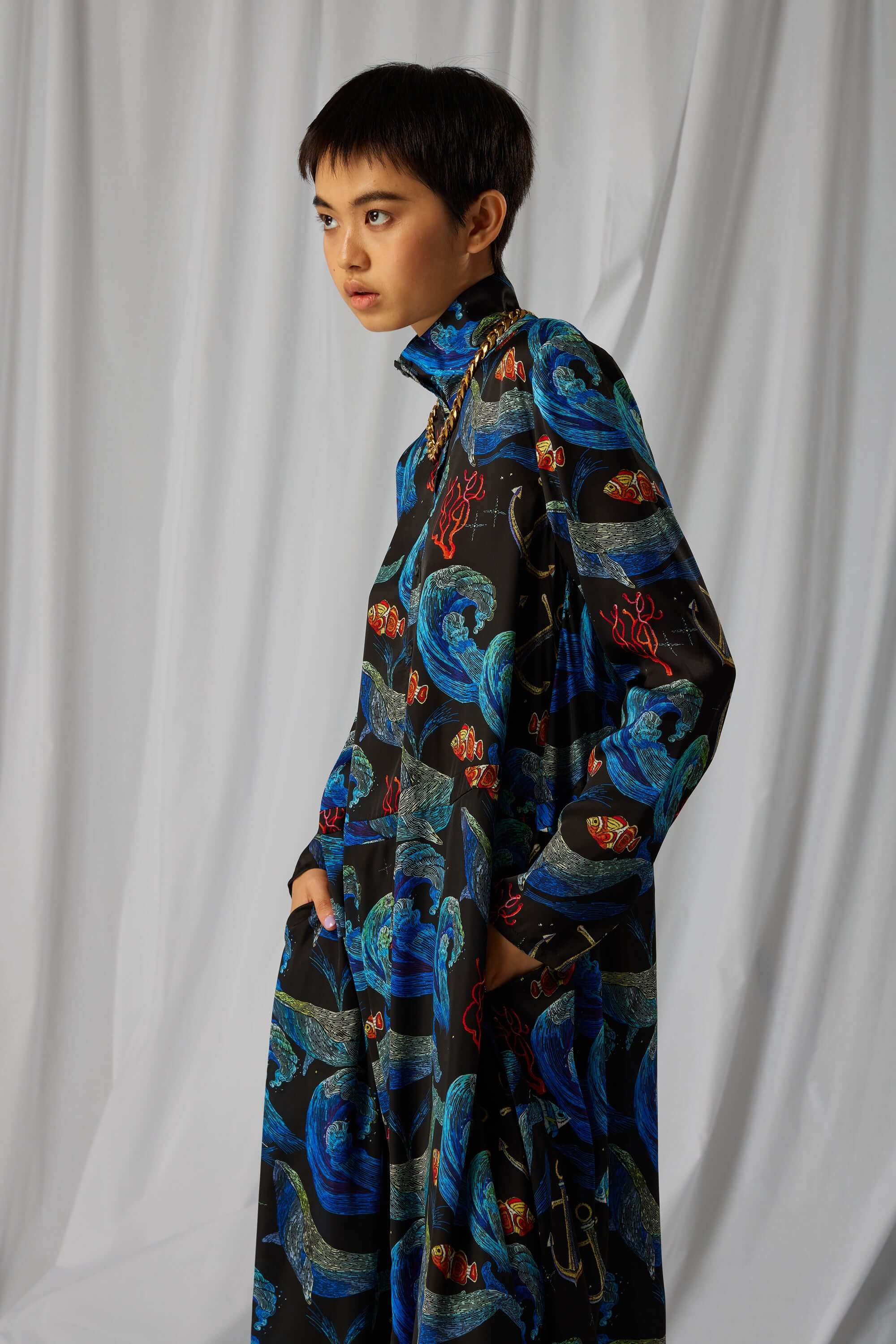 Java dress in Storm print
