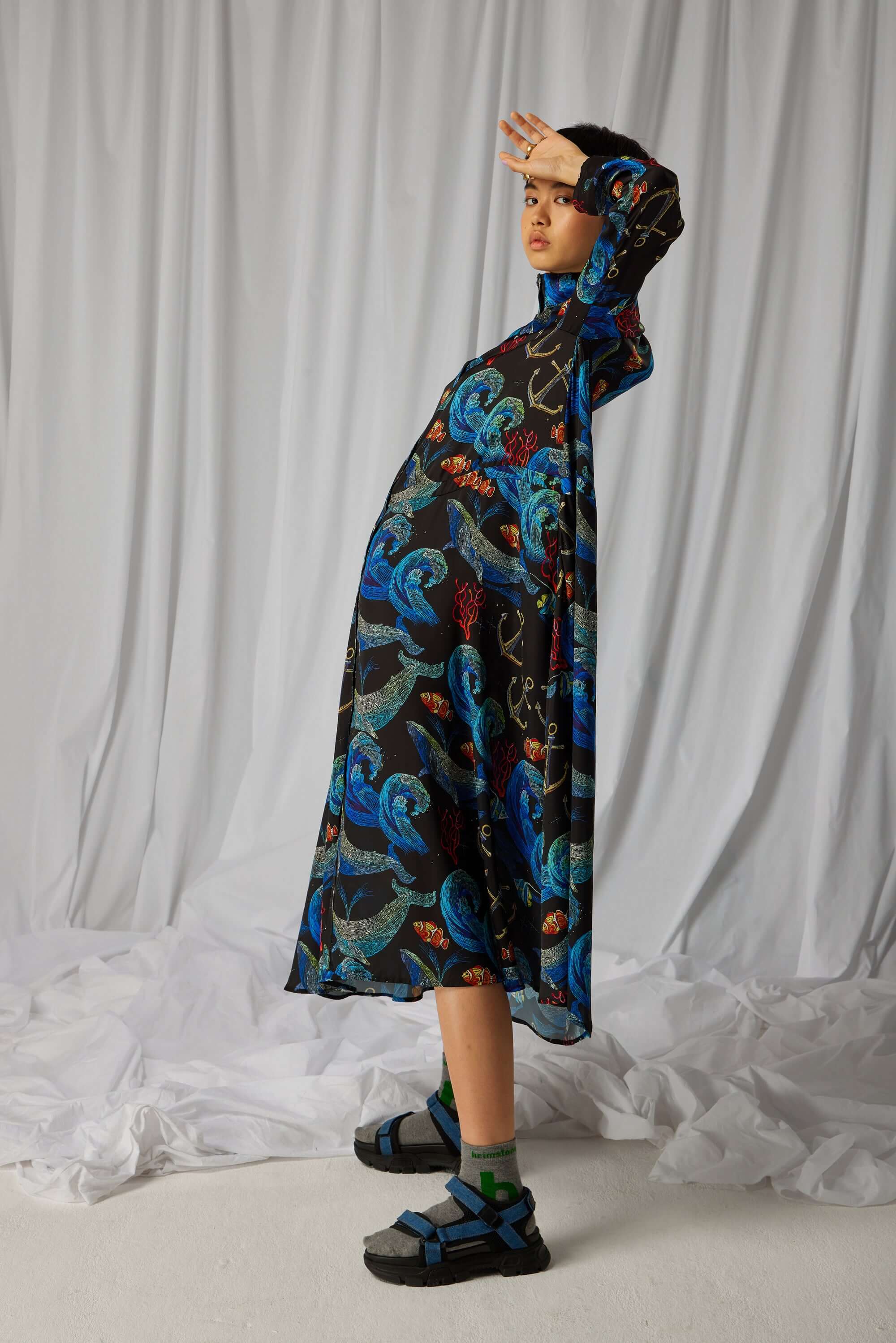 Java dress in Storm print