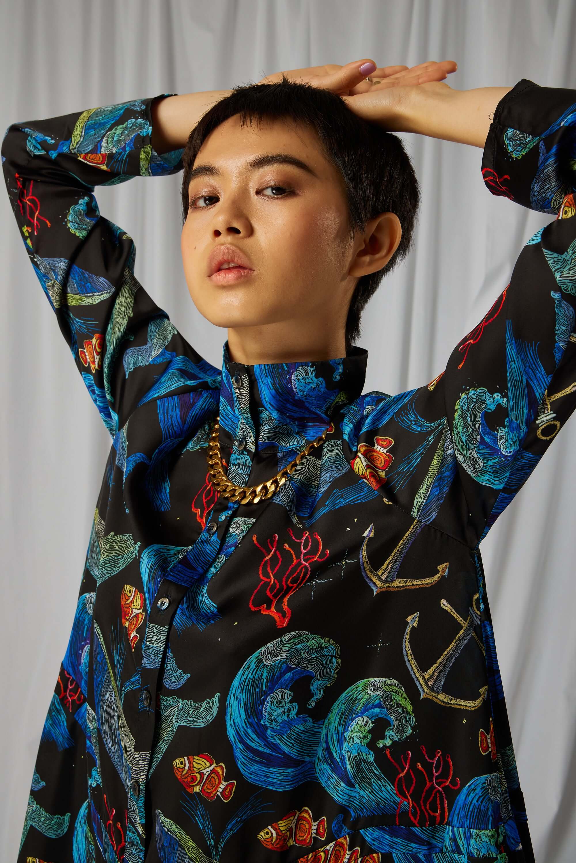 Java dress in Storm print