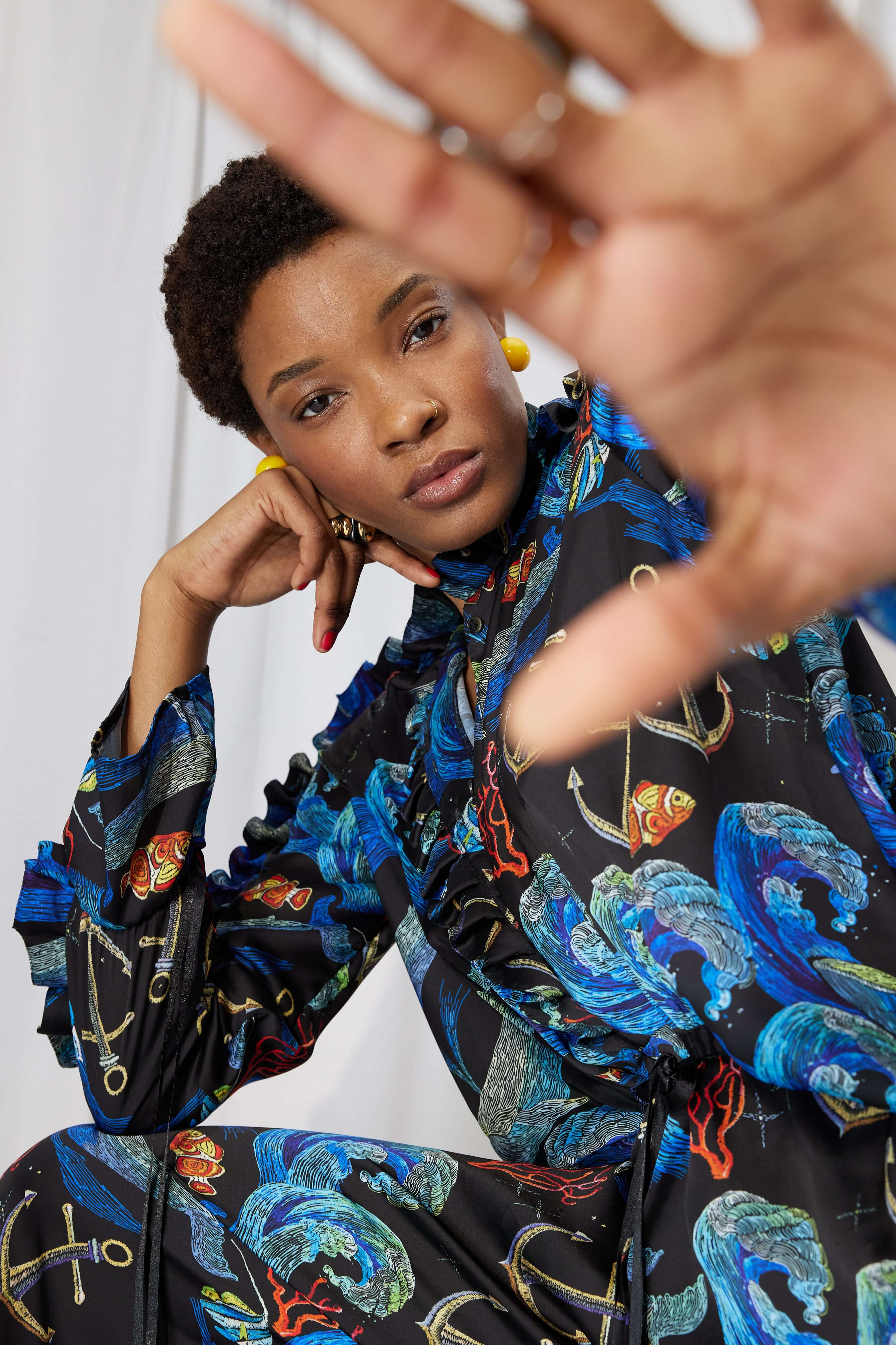 Gil jumpsuit in Storm print