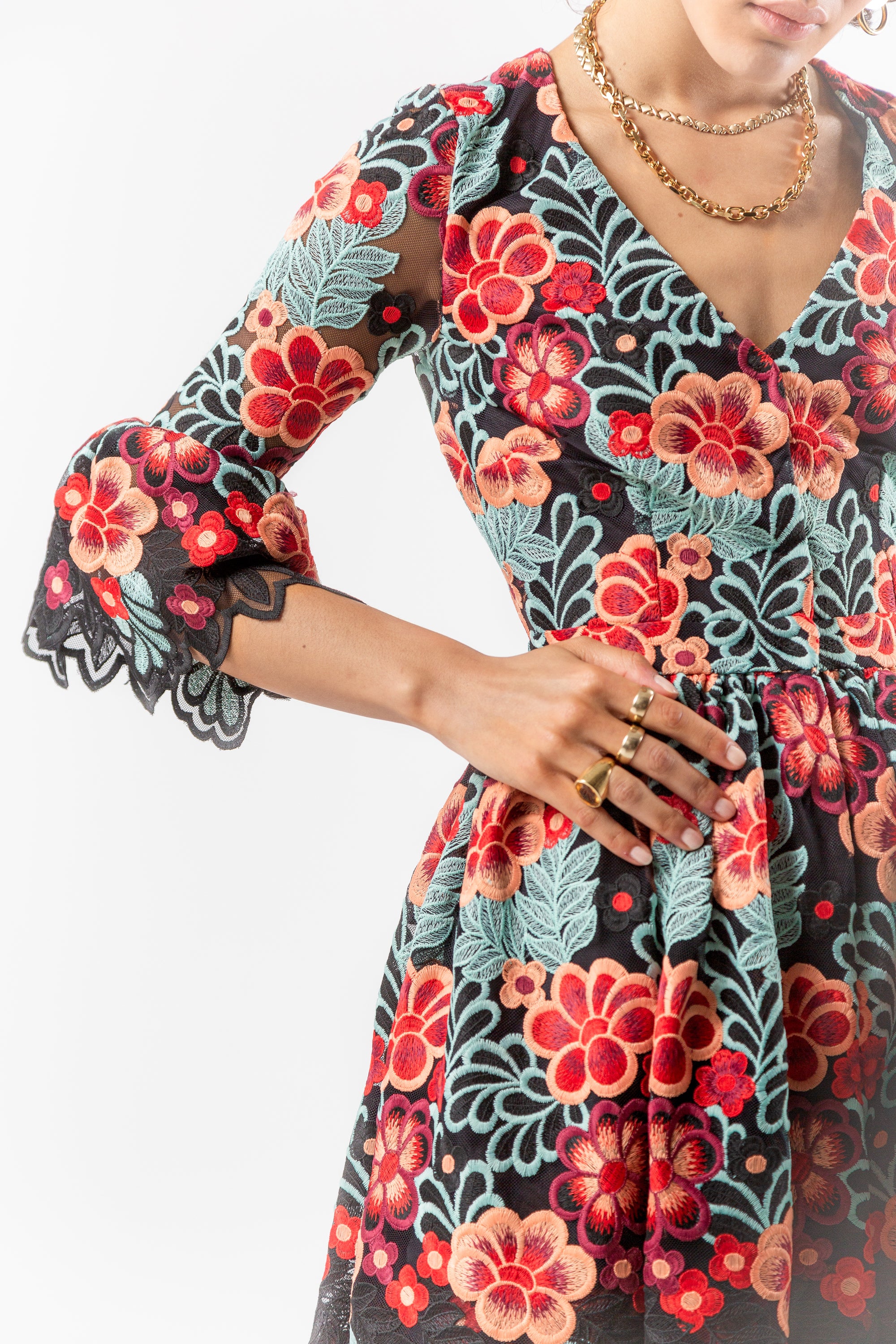 Goliath dress in flamboyant lace